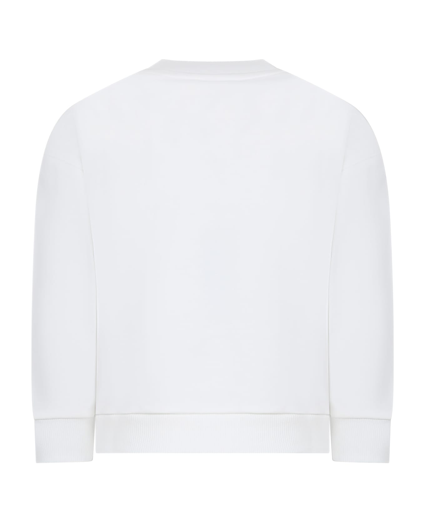 Kenzo Kids Ivory Sweatshirt For Boy With Logo - Bianco