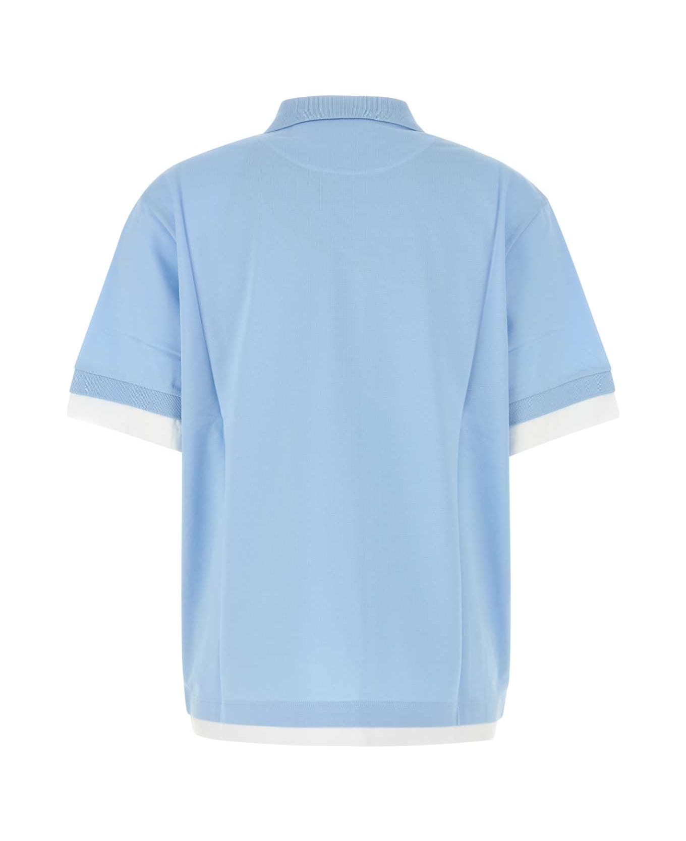 Prada Light Blue Piquet Polo Shirt - CIELO