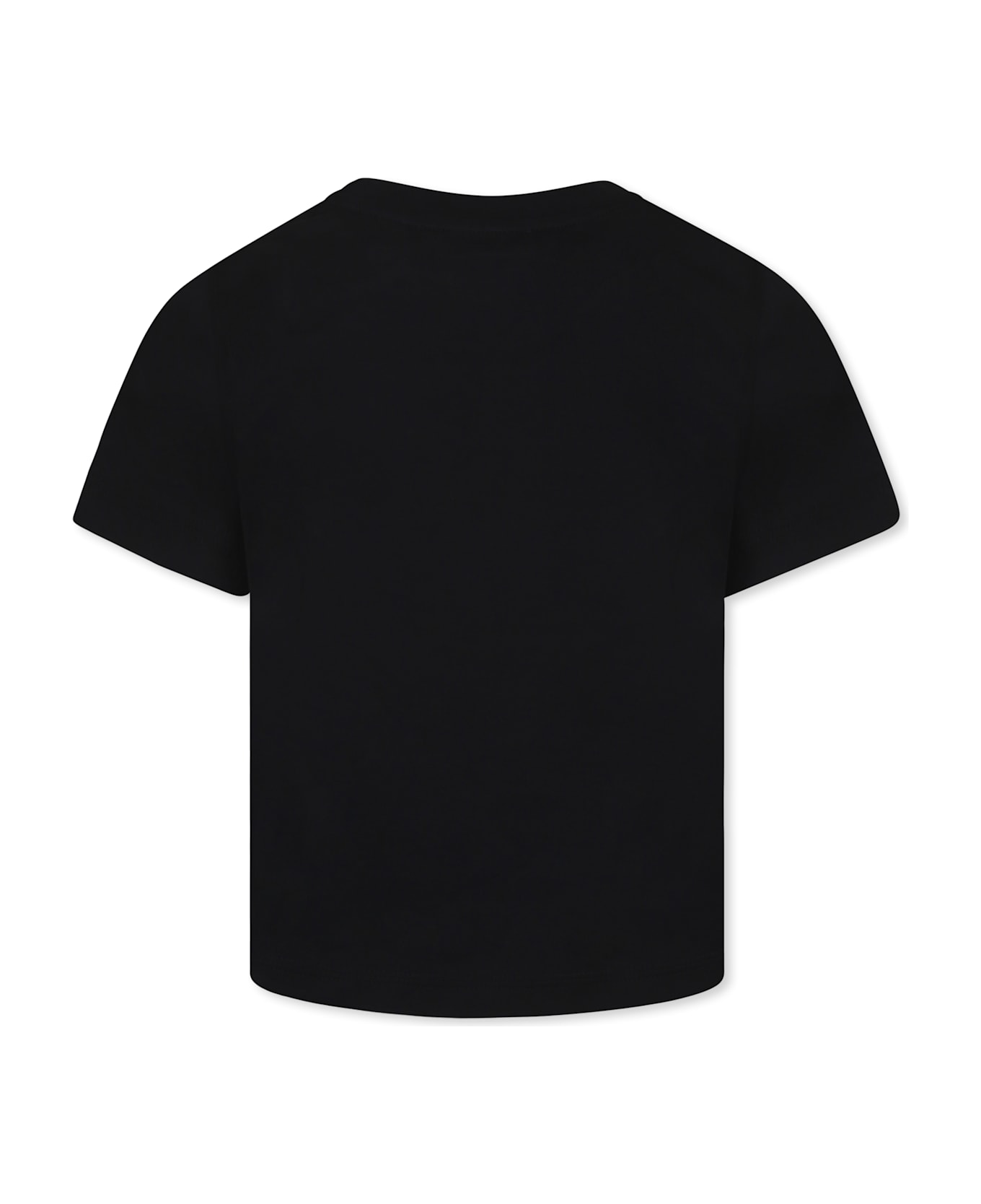 Burberry Black T-shirt For Kids With Equestrian Knight - Black