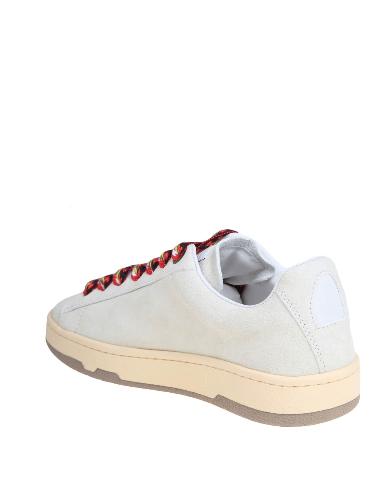 Lanvin Lite Curb Sneakers In Leather Color White - White