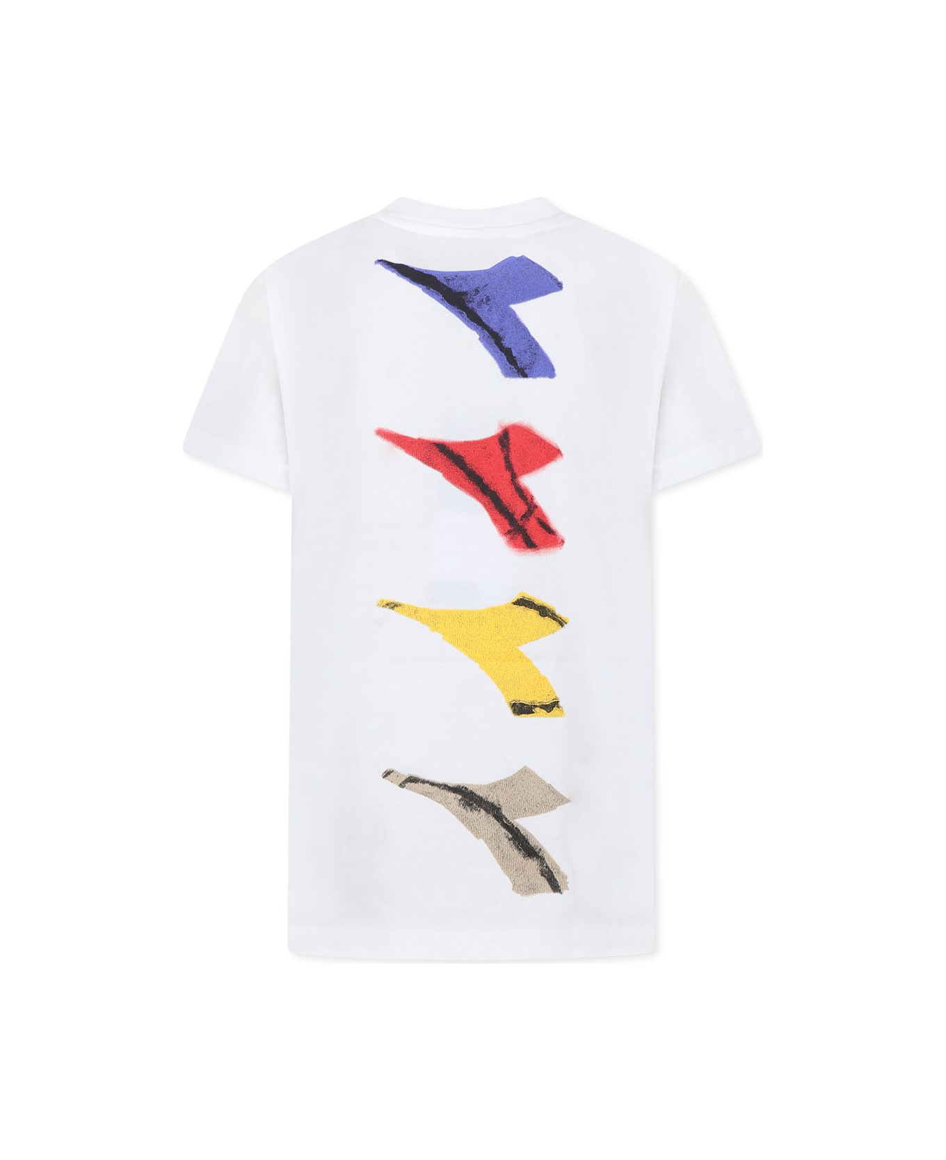 Diadora White T-shirt For Boy With Logo - White
