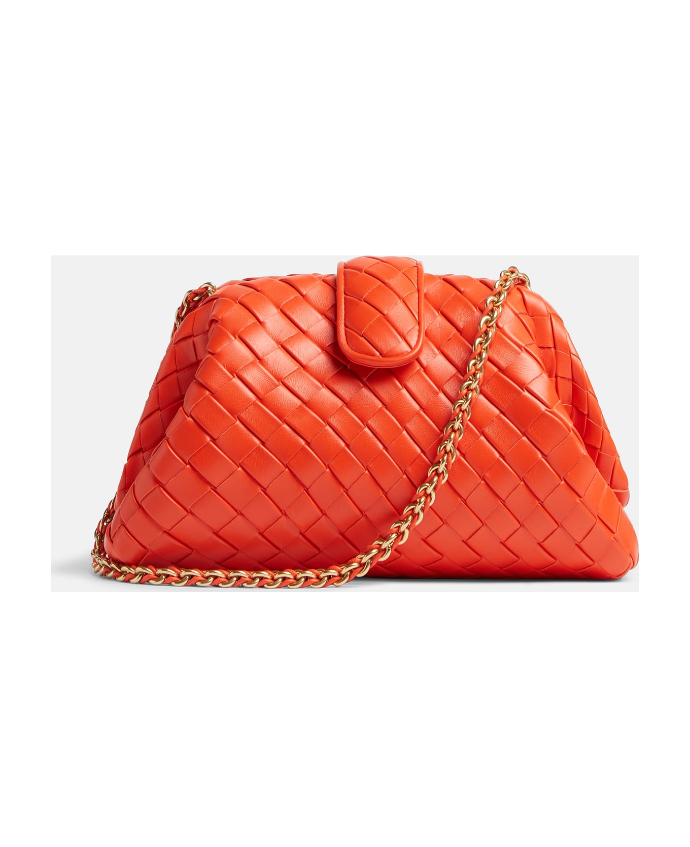 Bottega Veneta Lauren 1980 Teen Clutch Bag - ORANGEMBRASS