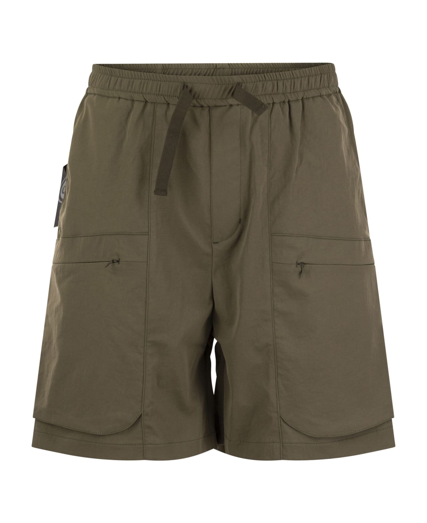Colmar Bermuda Shorts In Technical Fabric With Drawstring - Military Green