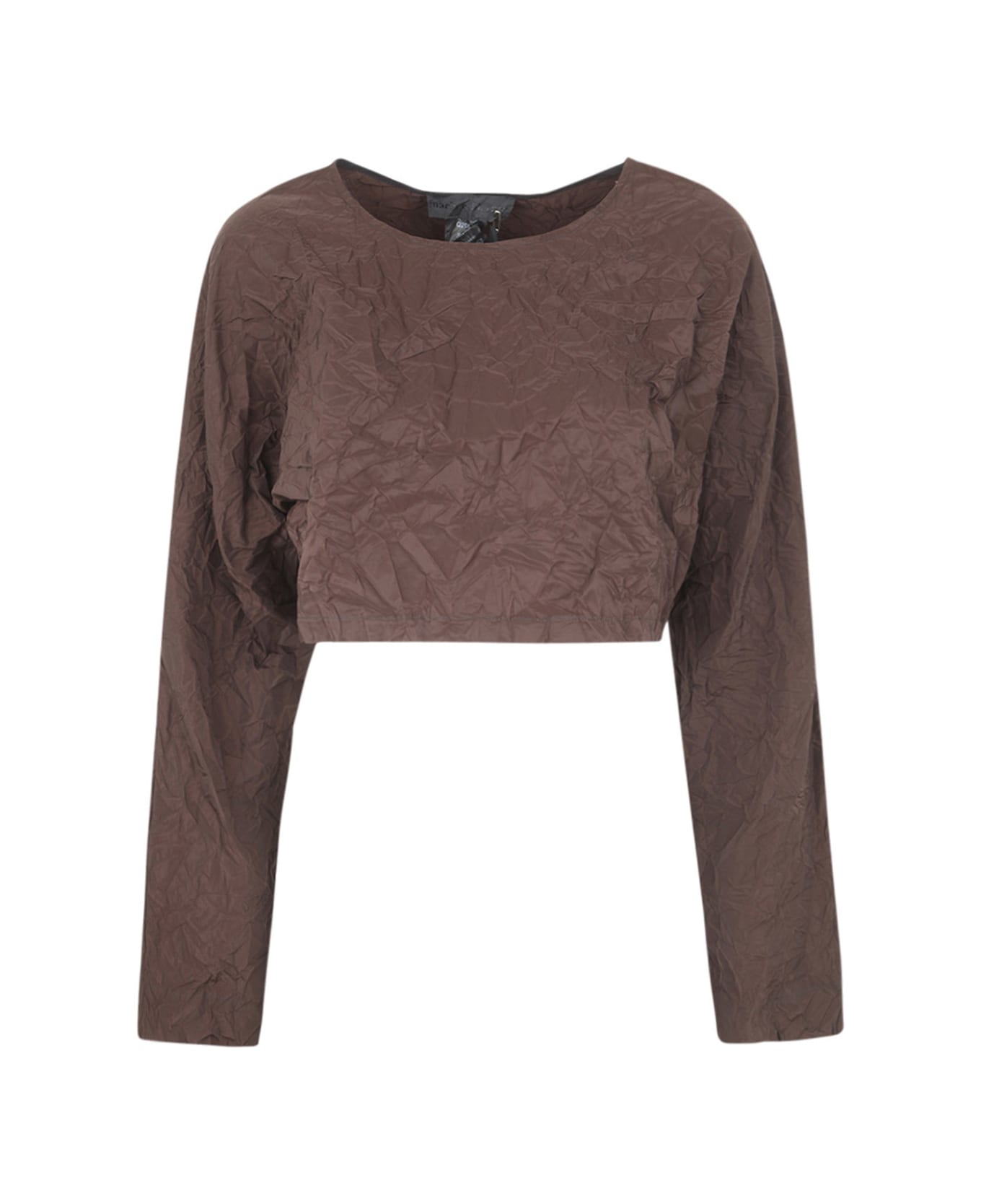 Maria Calderara Crinkled Opaque Taffeta Sweater - Dark Chocolate ニットウェア