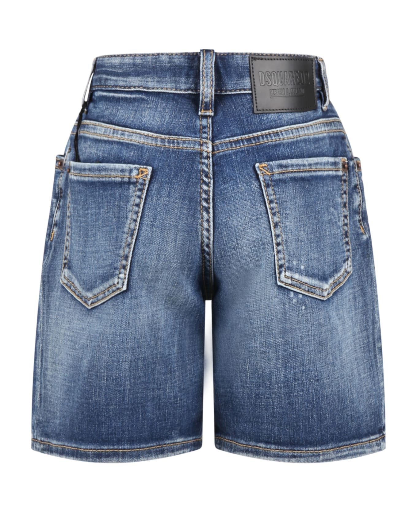 Dsquared2 Blue Short For Boy With Logo - DQ01