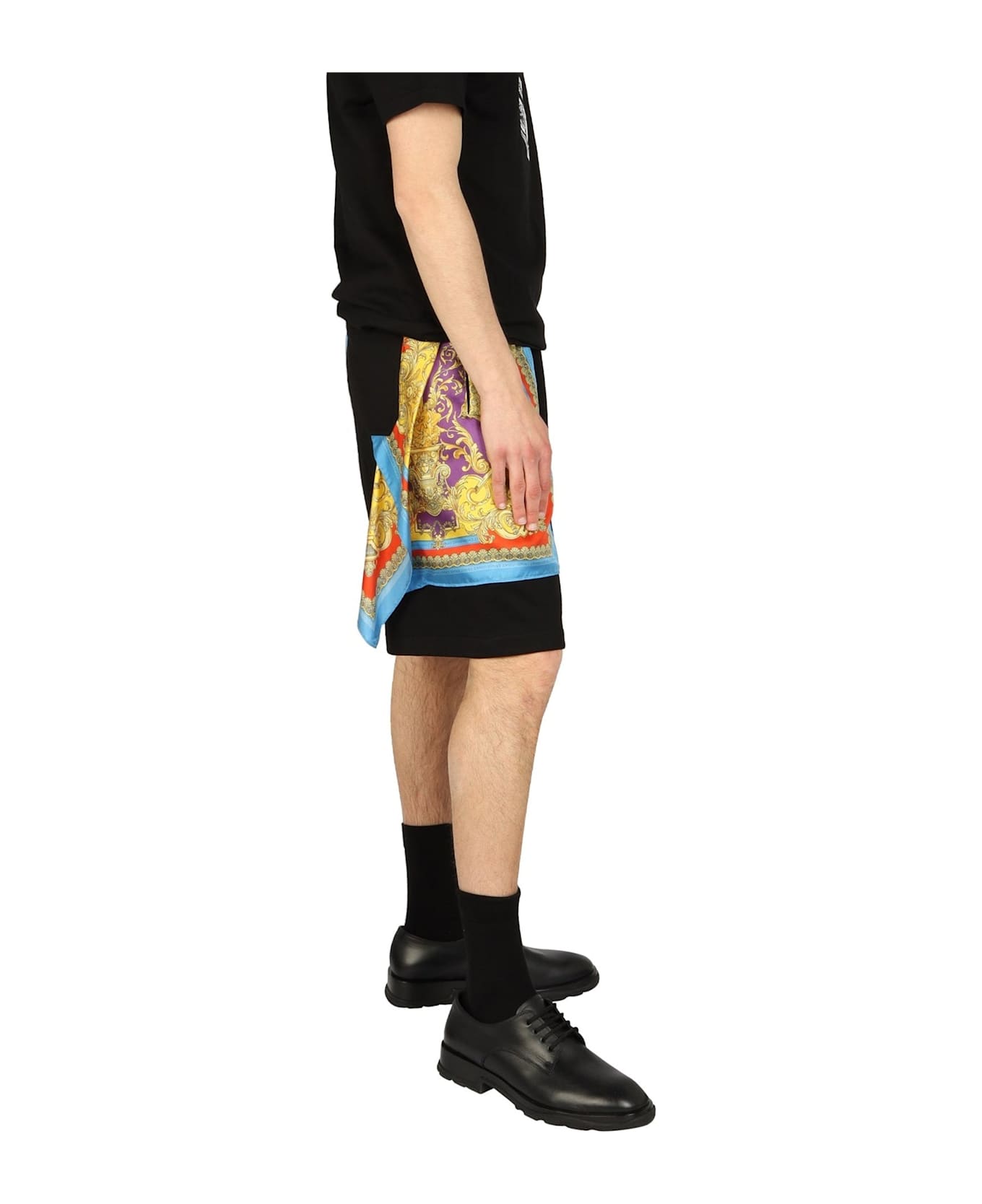 Versace Barocco Goddess Night Print Shorts - Black