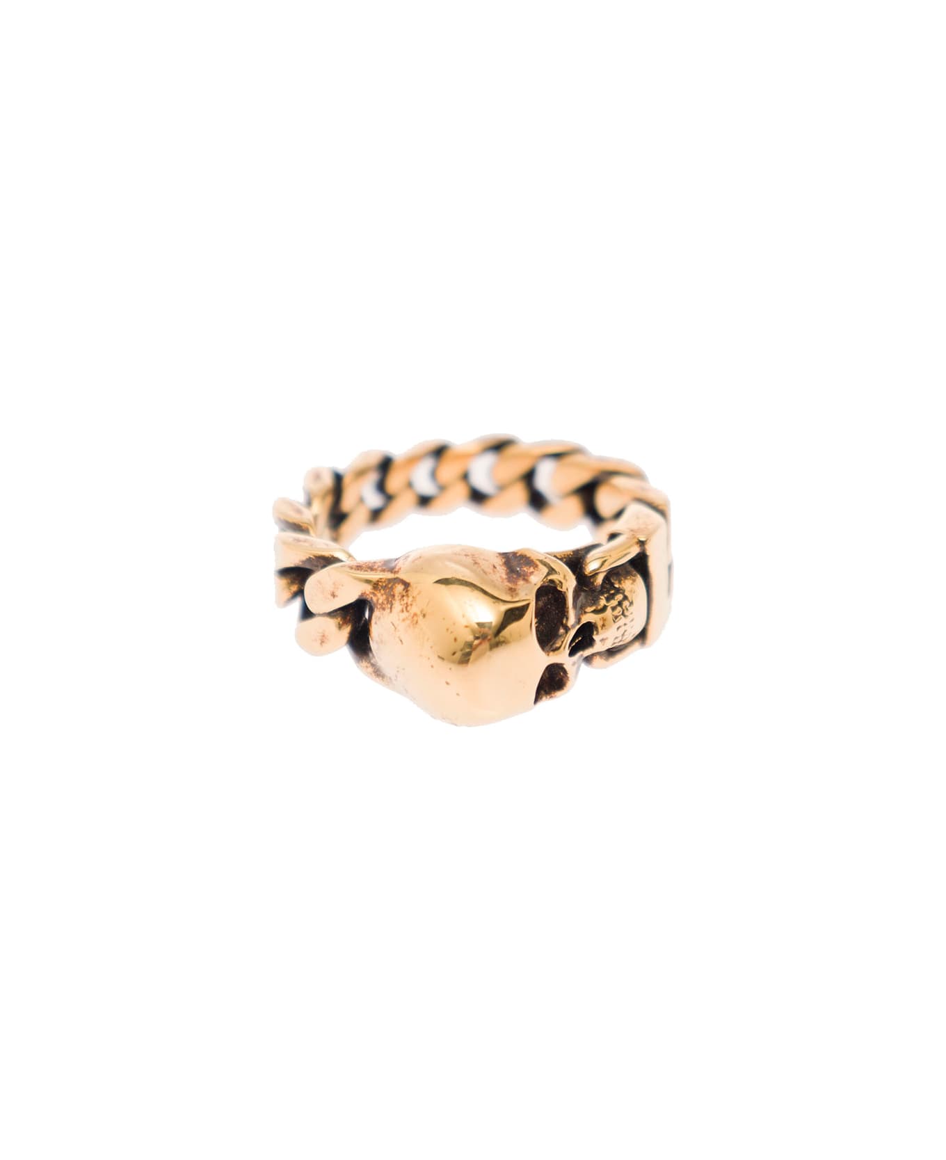 Alexander McQueen Skull Chain Ring - Gold リング