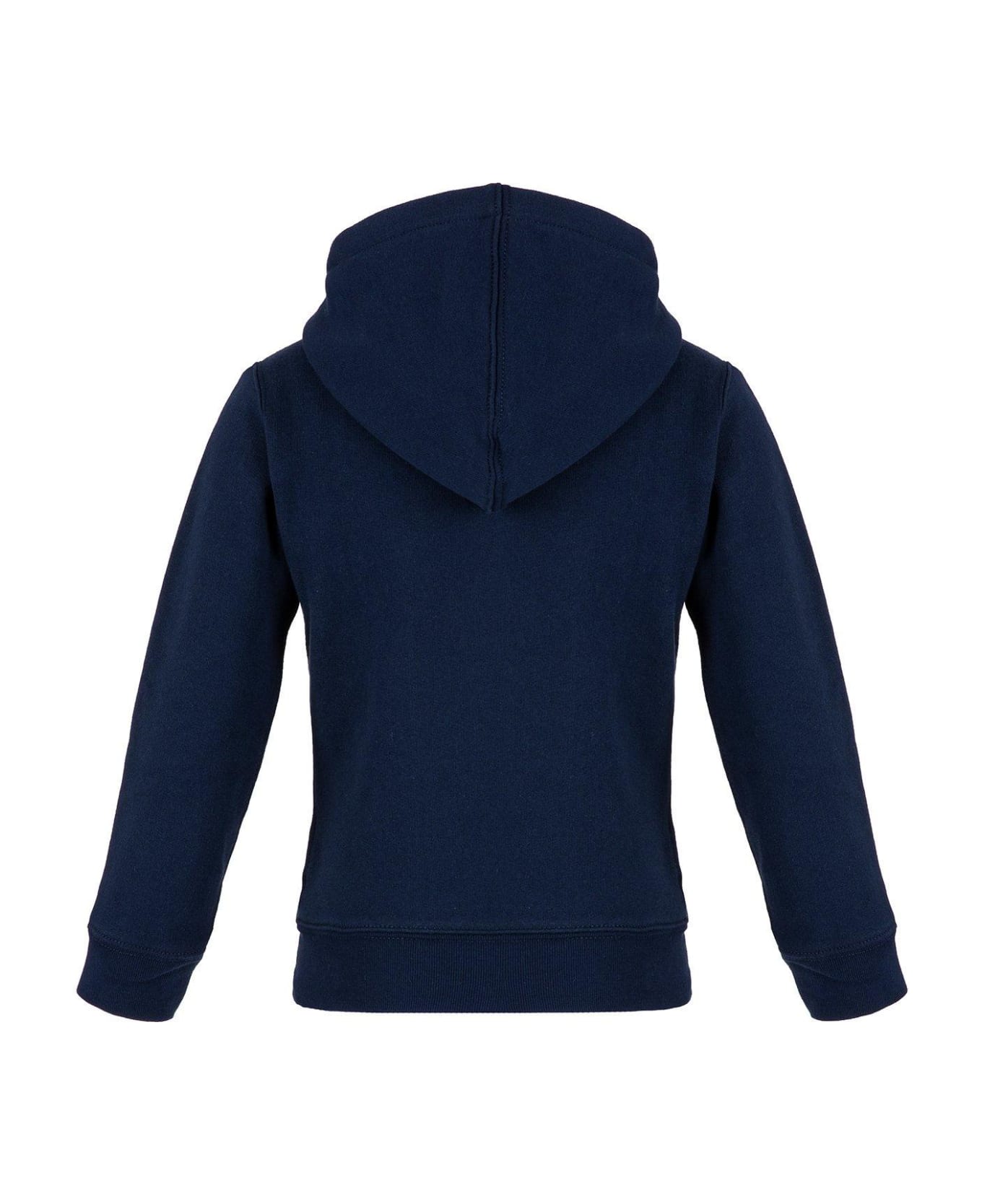 Ralph Lauren Logo Embroidered Zipped Hoodie - HUNTER NAVY