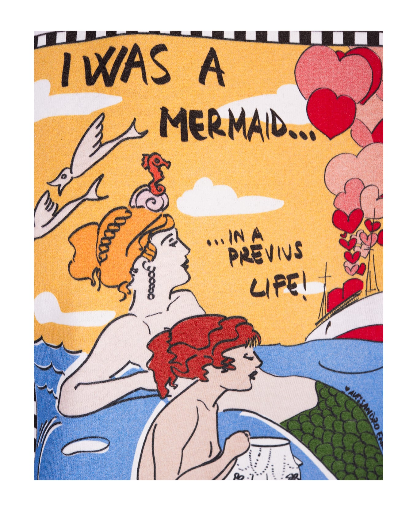 Alessandro Enriquez White "i Was A Mermaid" T-shirt - White