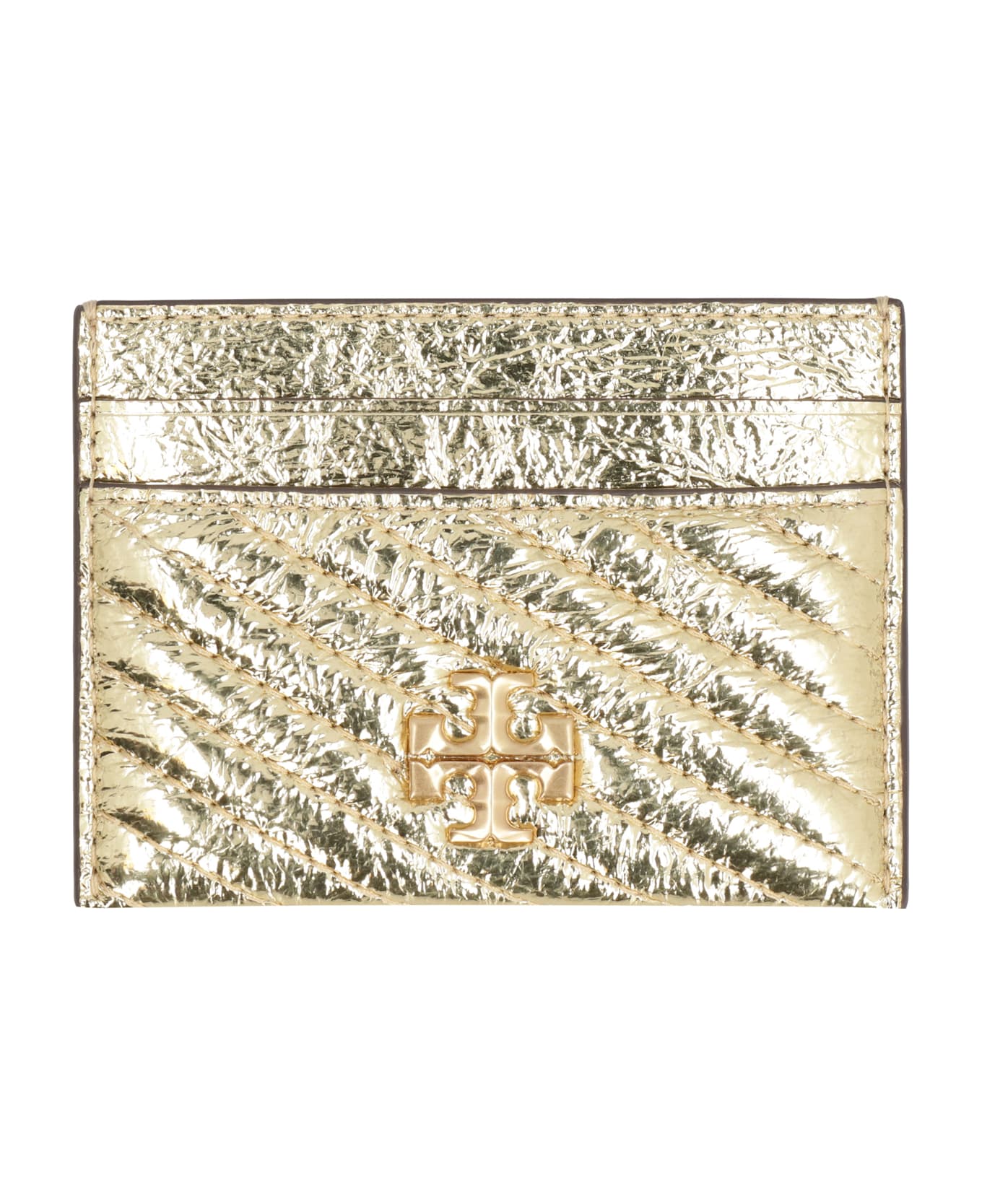 Tory Burch Kira Metallic Leather Card Holder - Gold