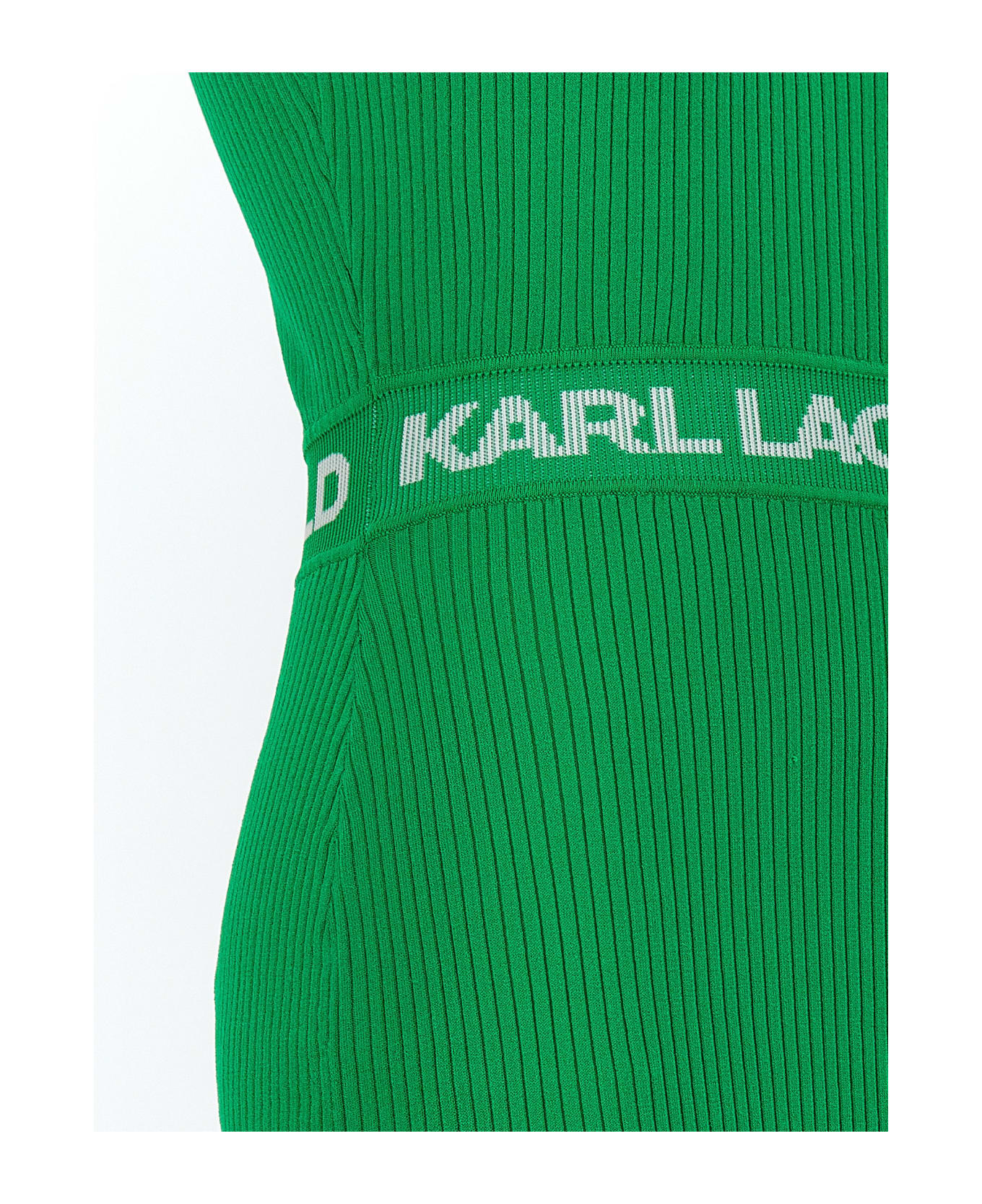Karl Lagerfeld Logo Knit Dress - Green