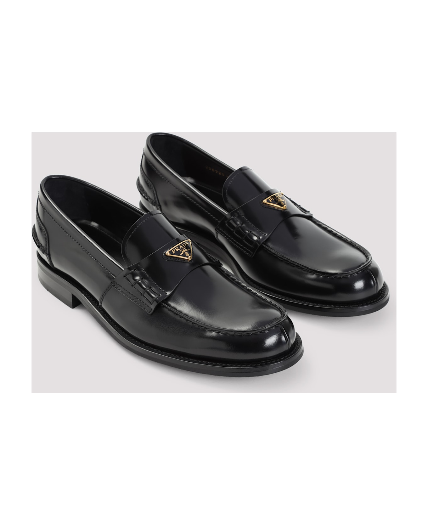 Prada Triangular Plaque Loafers - Nero