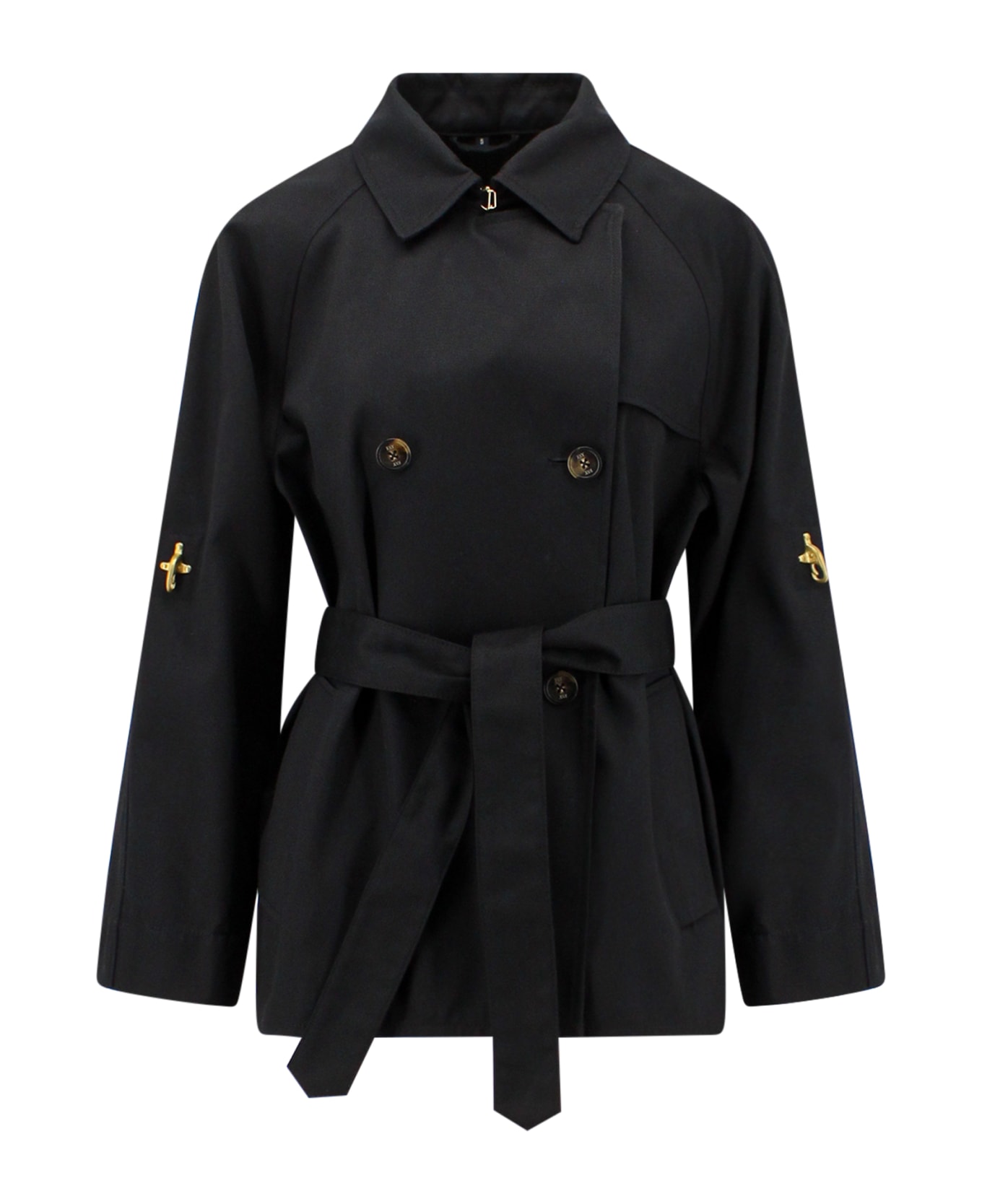 Fay Tie-waist Double-breasted Short Trench - Jb999