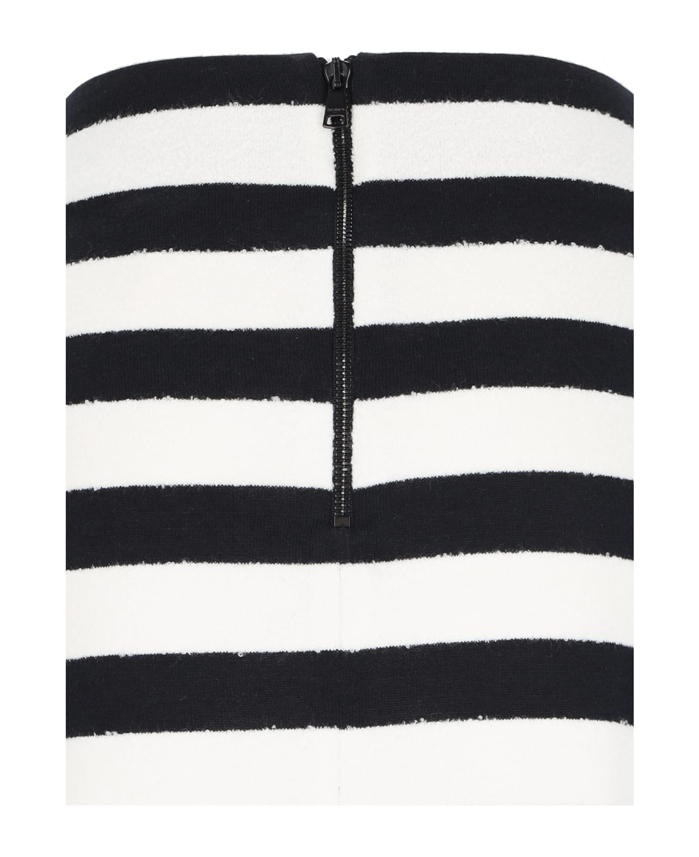 Balmain Tweed Midi Skirt - Black  