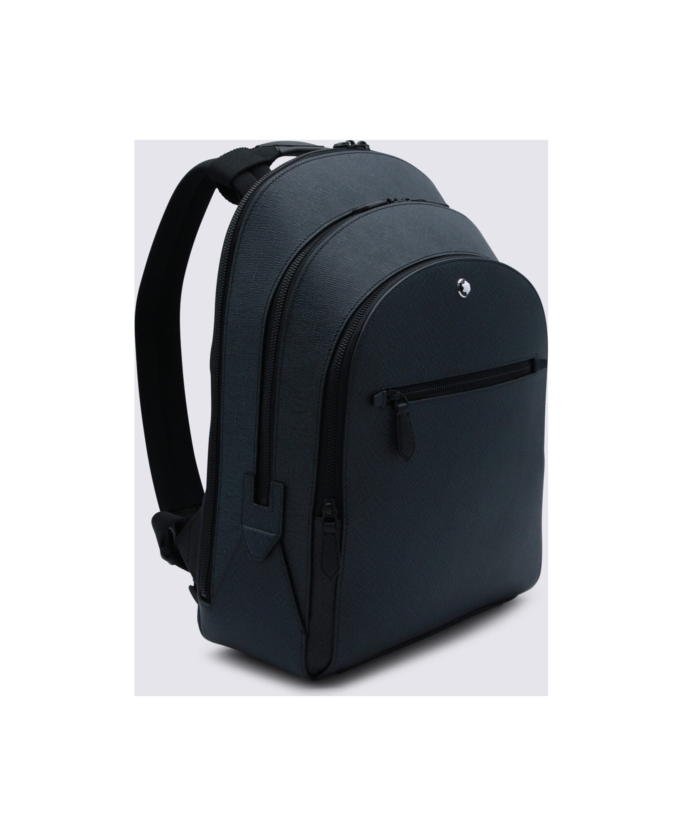 Montblanc Navy Leather Backpack - TWEED BLUE