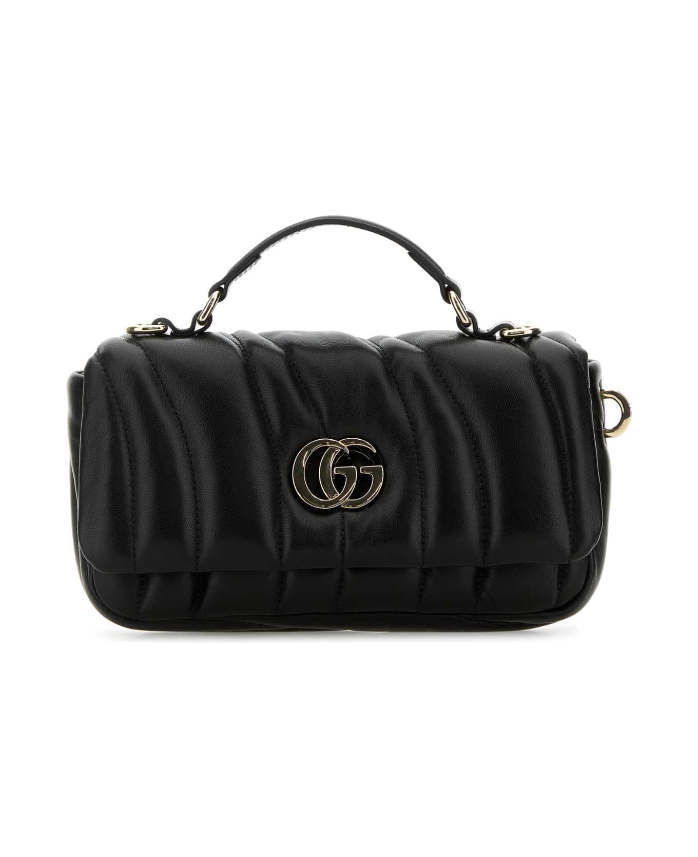 Gucci Black Leather Gg Milano Handbag - Black
