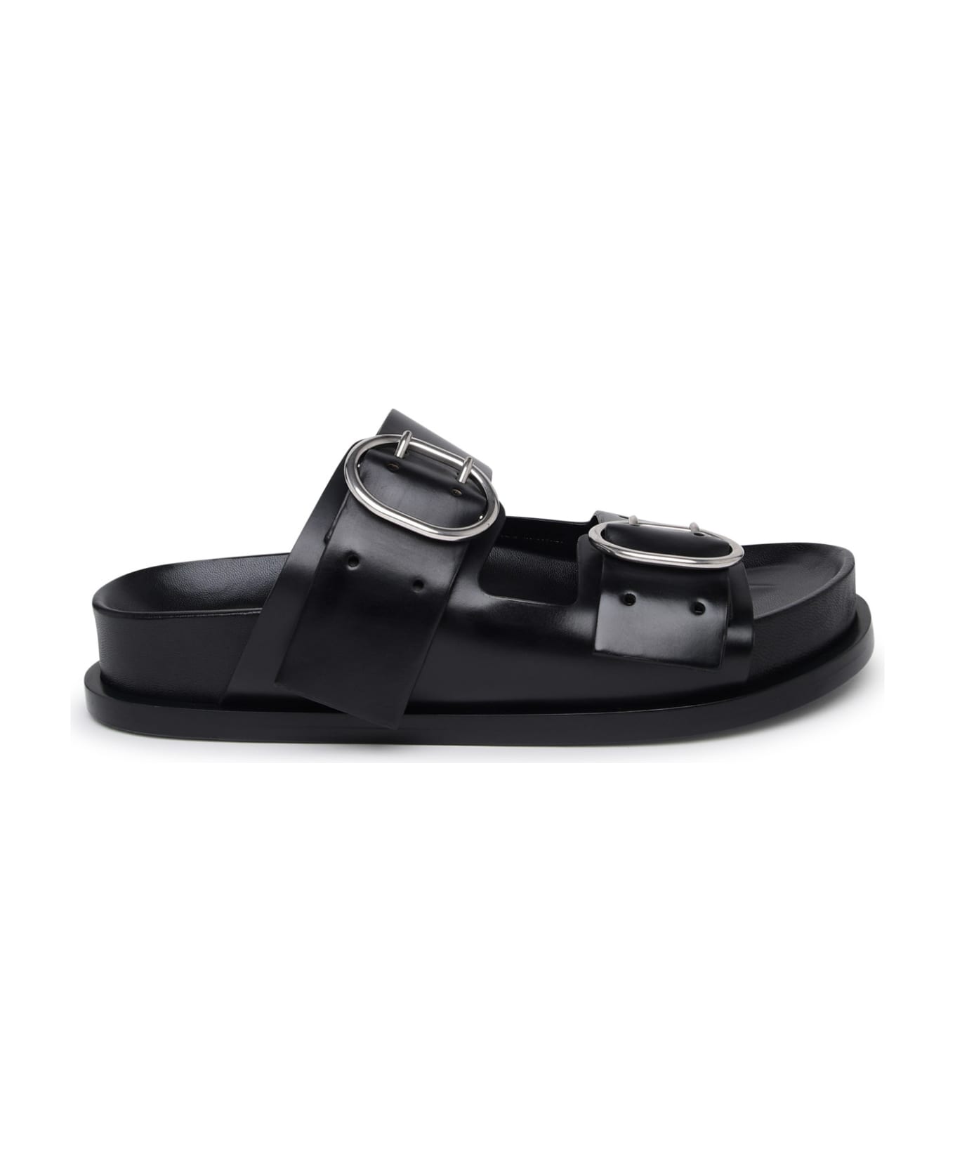 Jil Sander Black Leather Sandals - Black