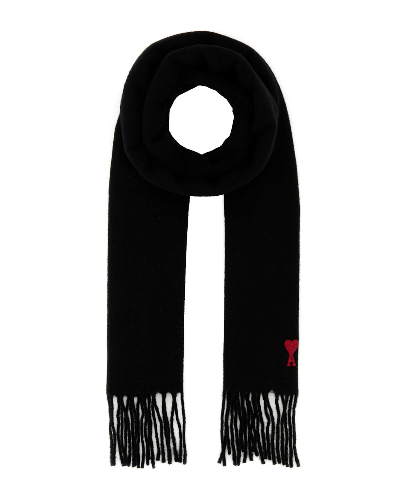 Ami Alexandre Mattiussi Black Wool Scarf - BLACK