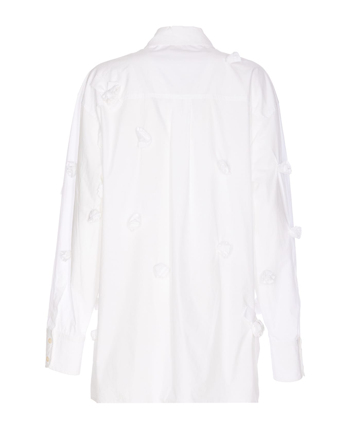 SportMax Oversized 3d Rose Detail Shirt - white