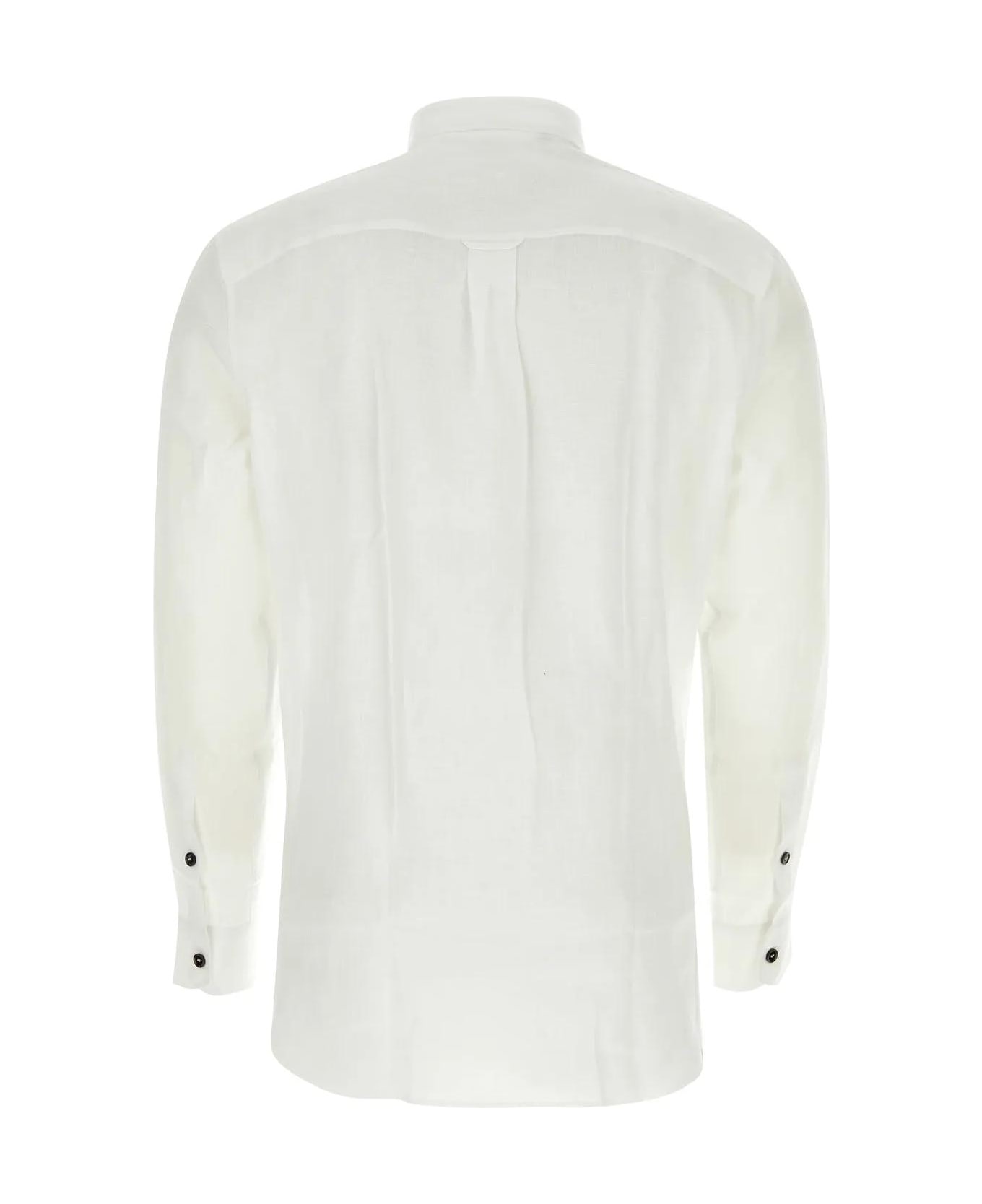Brioni White Linen Shirt - WHITE シャツ