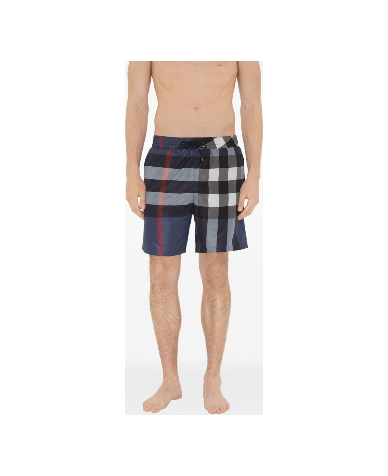 Burberry Check Swim Shorts - Blue
