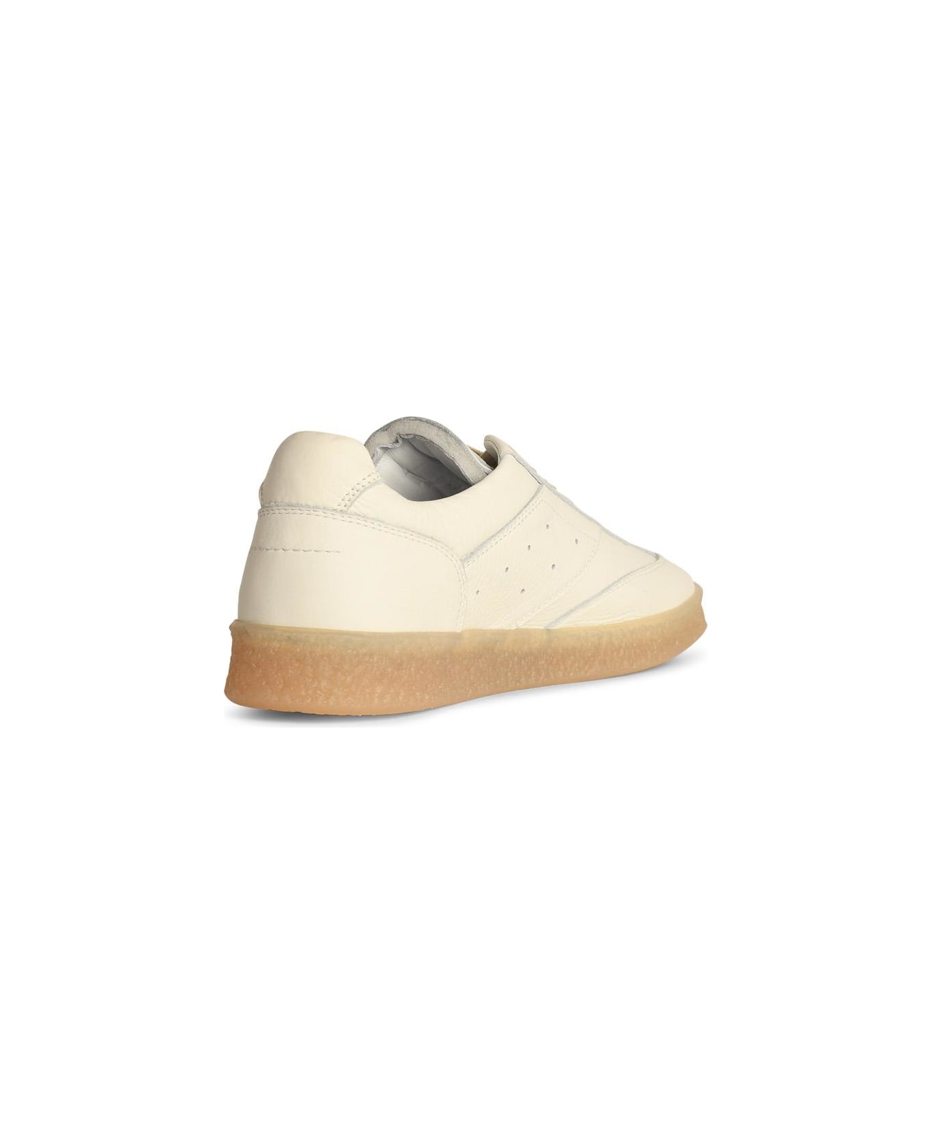 MM6 Maison Margiela White Leather Sneakers - White