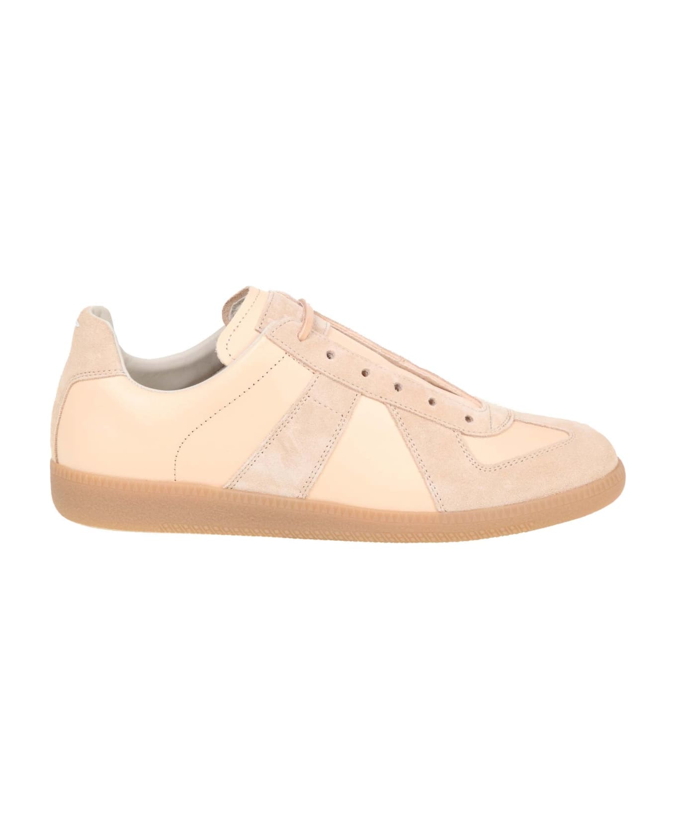 Maison Margiela Sneakers Replica In Leather And Suede - BEIGE