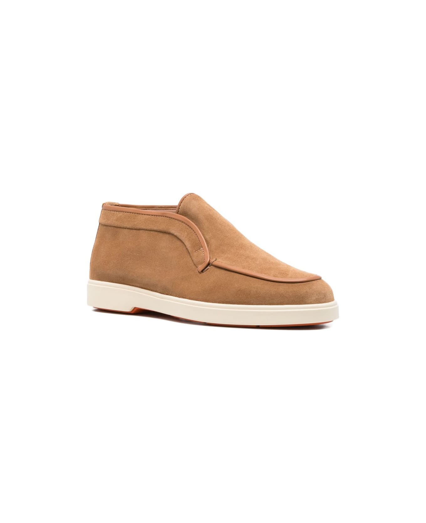 Santoni Men
s Desert Boot In Beige Suede - Beige