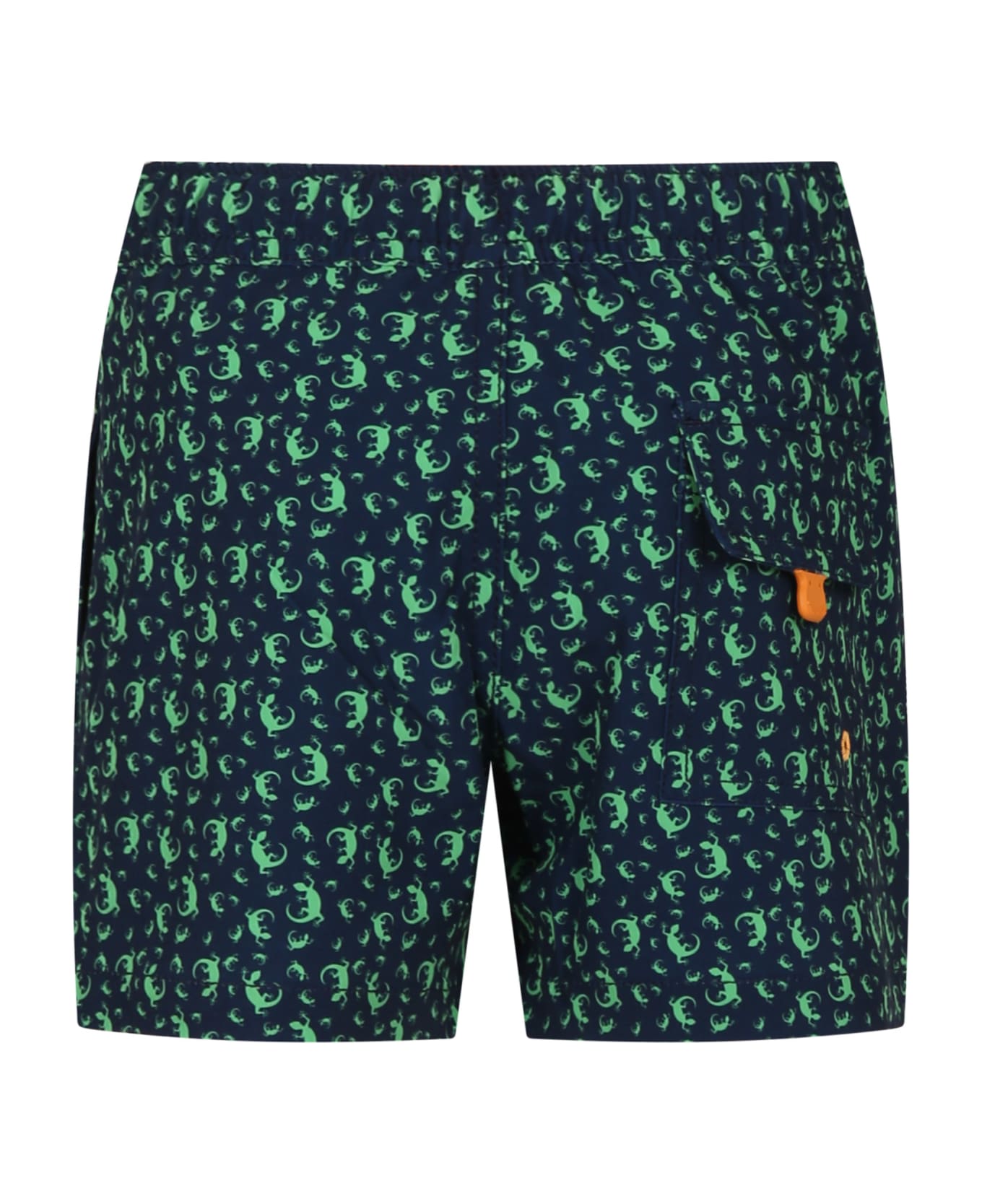 Save the Duck Blue Getu Swim Shorts For Boy With Gecko Print - Blue 水着