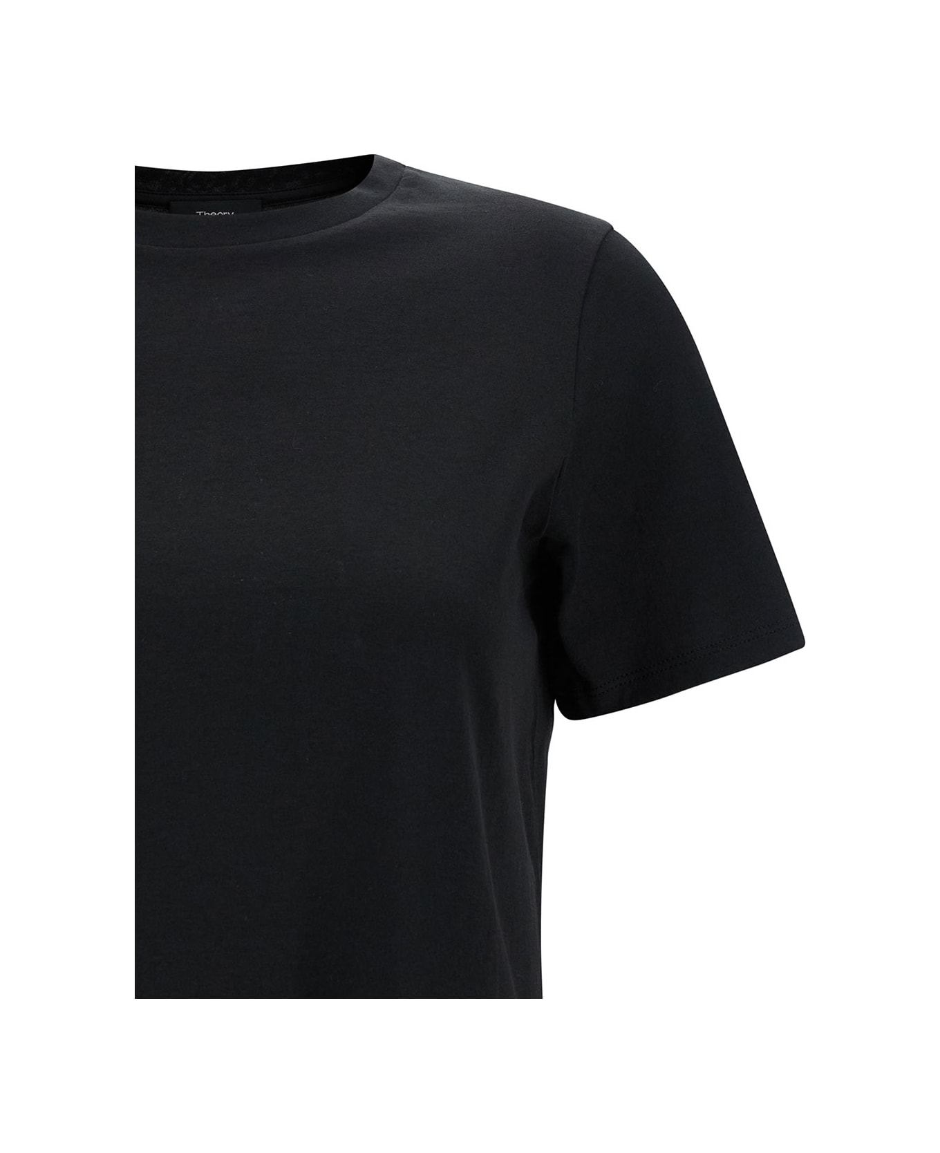Theory Black Crewneck T-shirt In Cotton Woman - Black