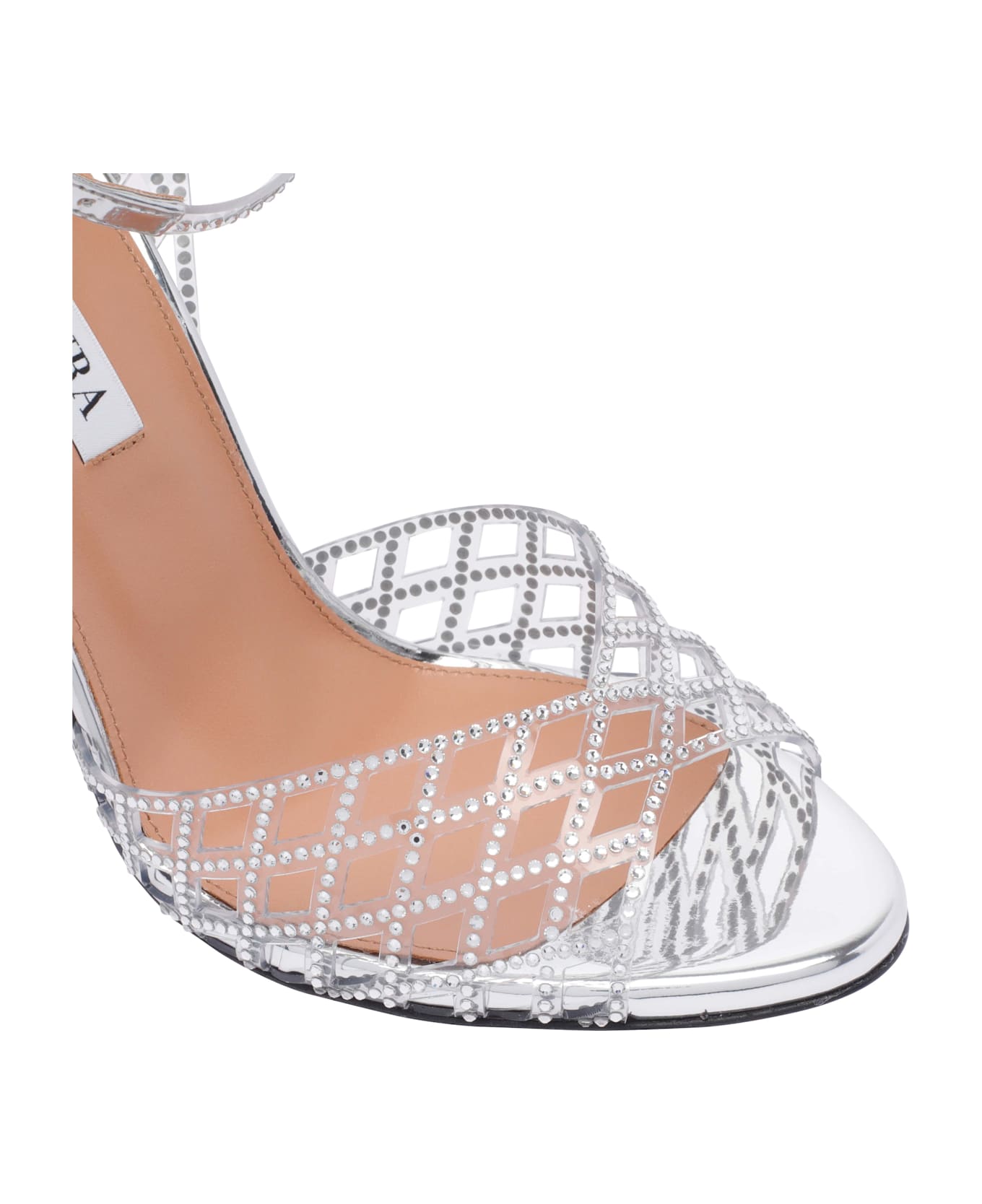 Aquazzura Lumiere Pump Sandals - Silver