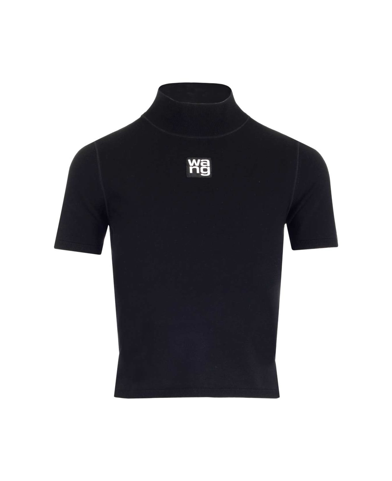 T by Alexander Wang Viscose Fitted Top - BLACK Tシャツ