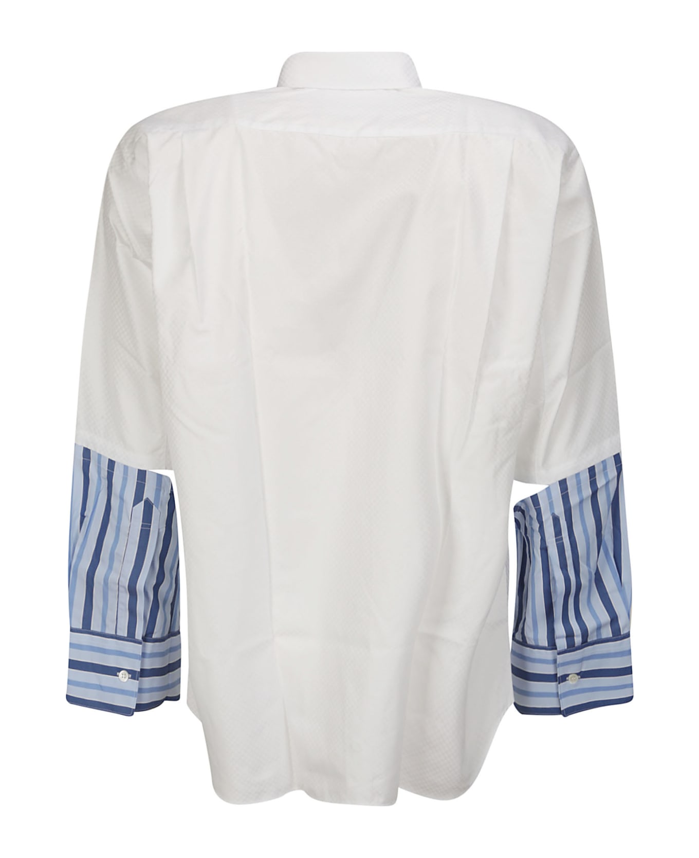 Comme des Garçons Shirt Cotton Dobby Check X Cotton Stripe Poplin - WHITE/STRIPE