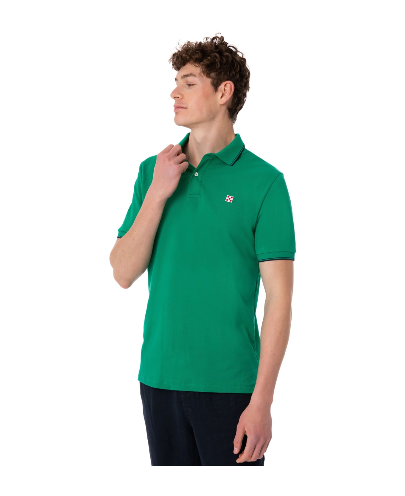 MC2 Saint Barth Green Piquet Polo With St. Barth Logo - GREEN