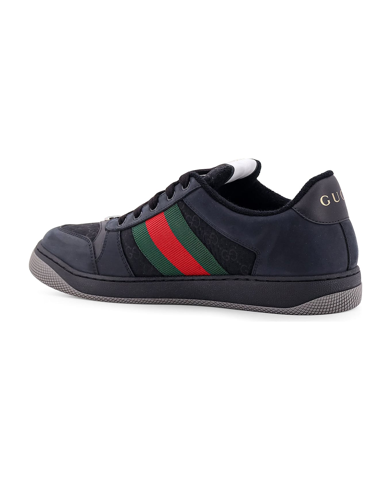 Gucci Black Leather Sneakers - Black