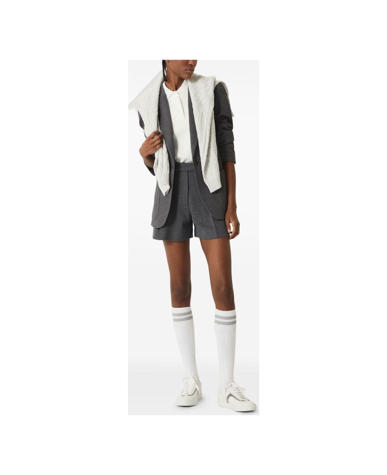 Brunello Cucinelli Logo Cotton Polo Shirt - White