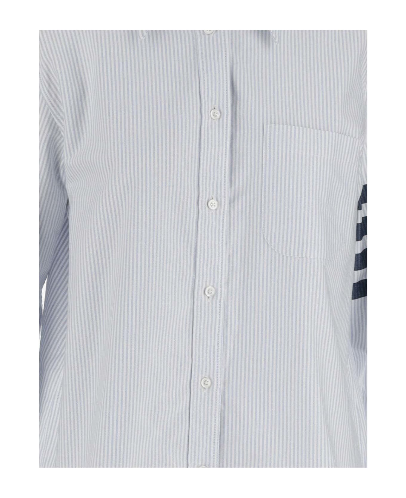 Thom Browne 4 Bar Cotton Shirt - Blue