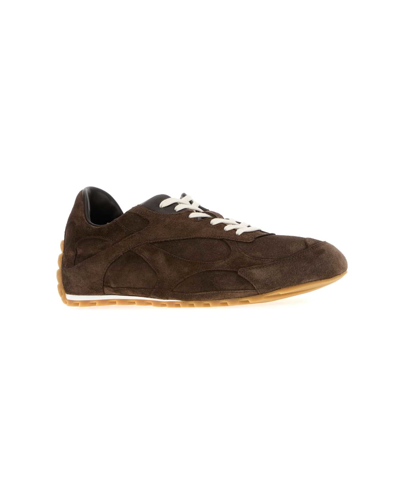 Bottega Veneta Orbit Flash Sneaker Soft Suede - FONDANT