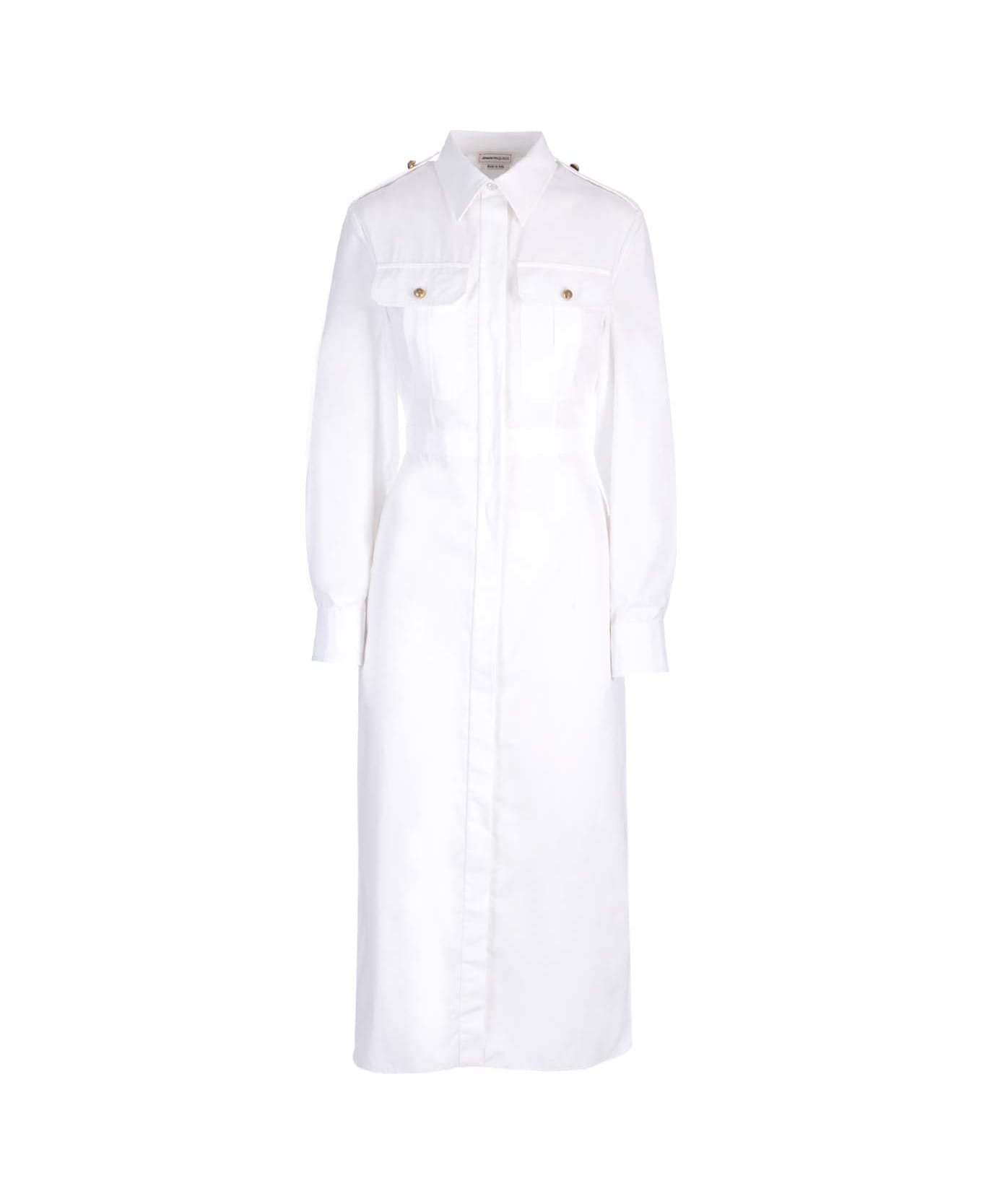 Alexander McQueen White Shirt Dress - White
