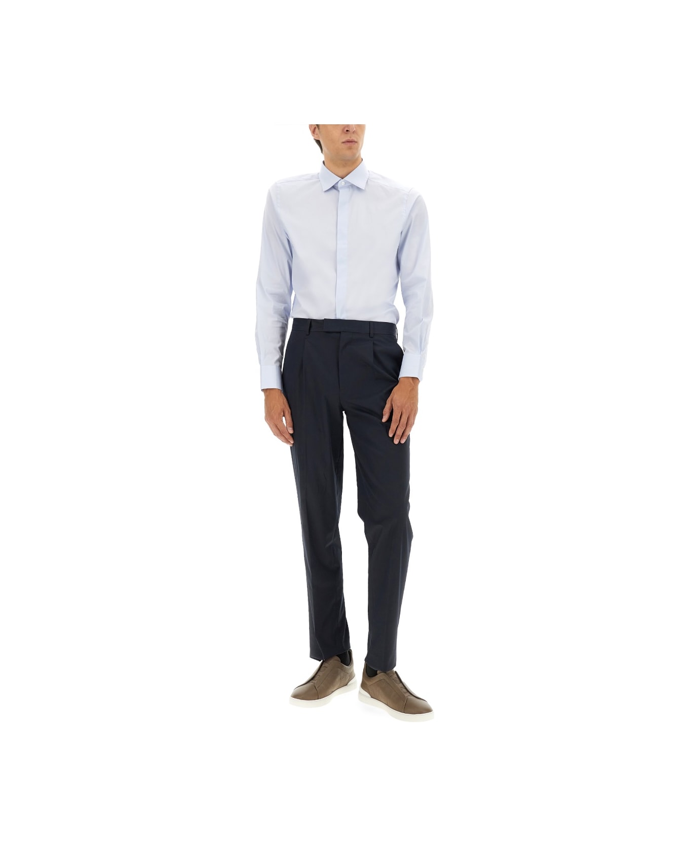 Zegna Cotton Shirt - AZURE