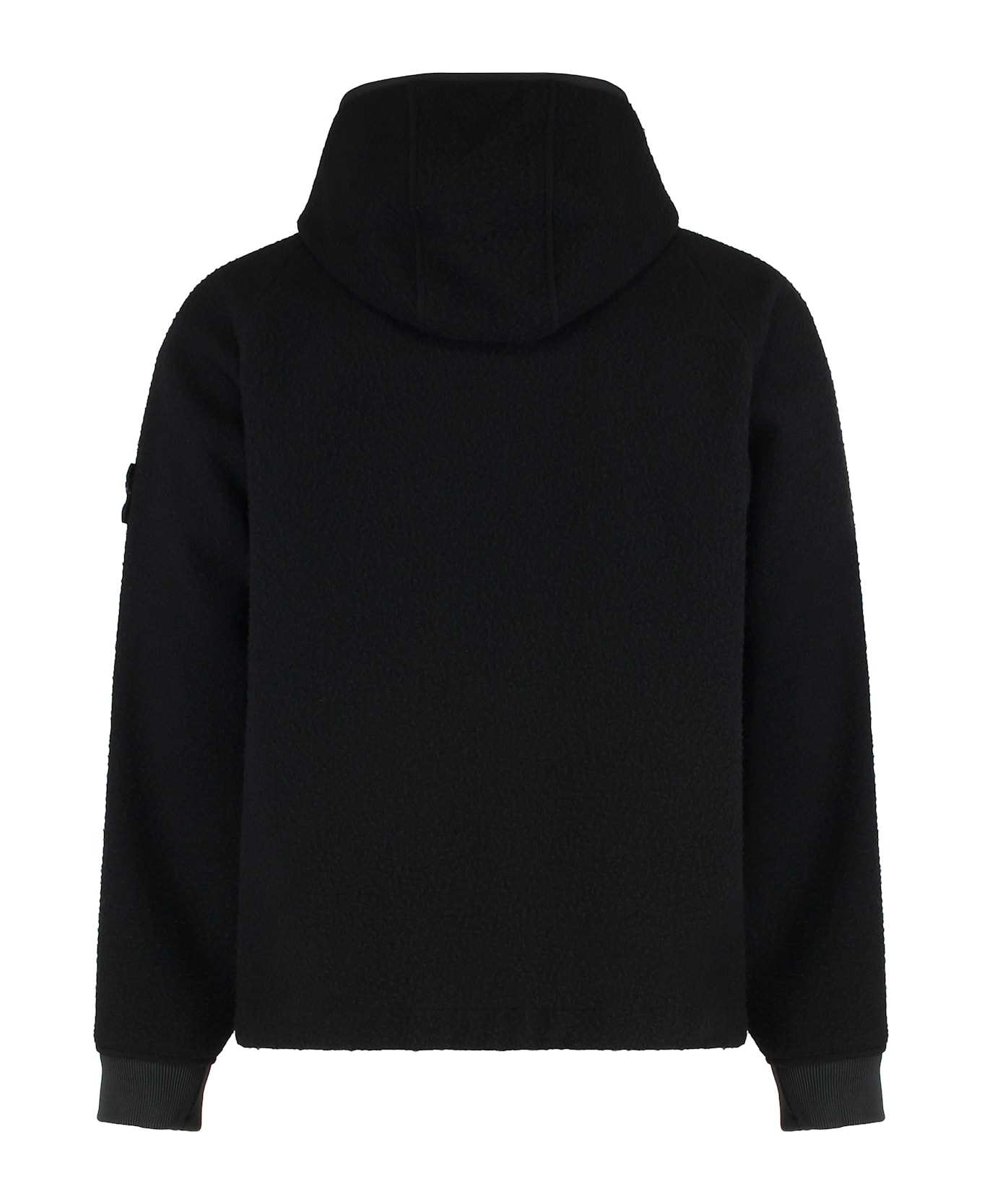 Stone Island Jacket With Hood Made Of Wool And Nylon - black