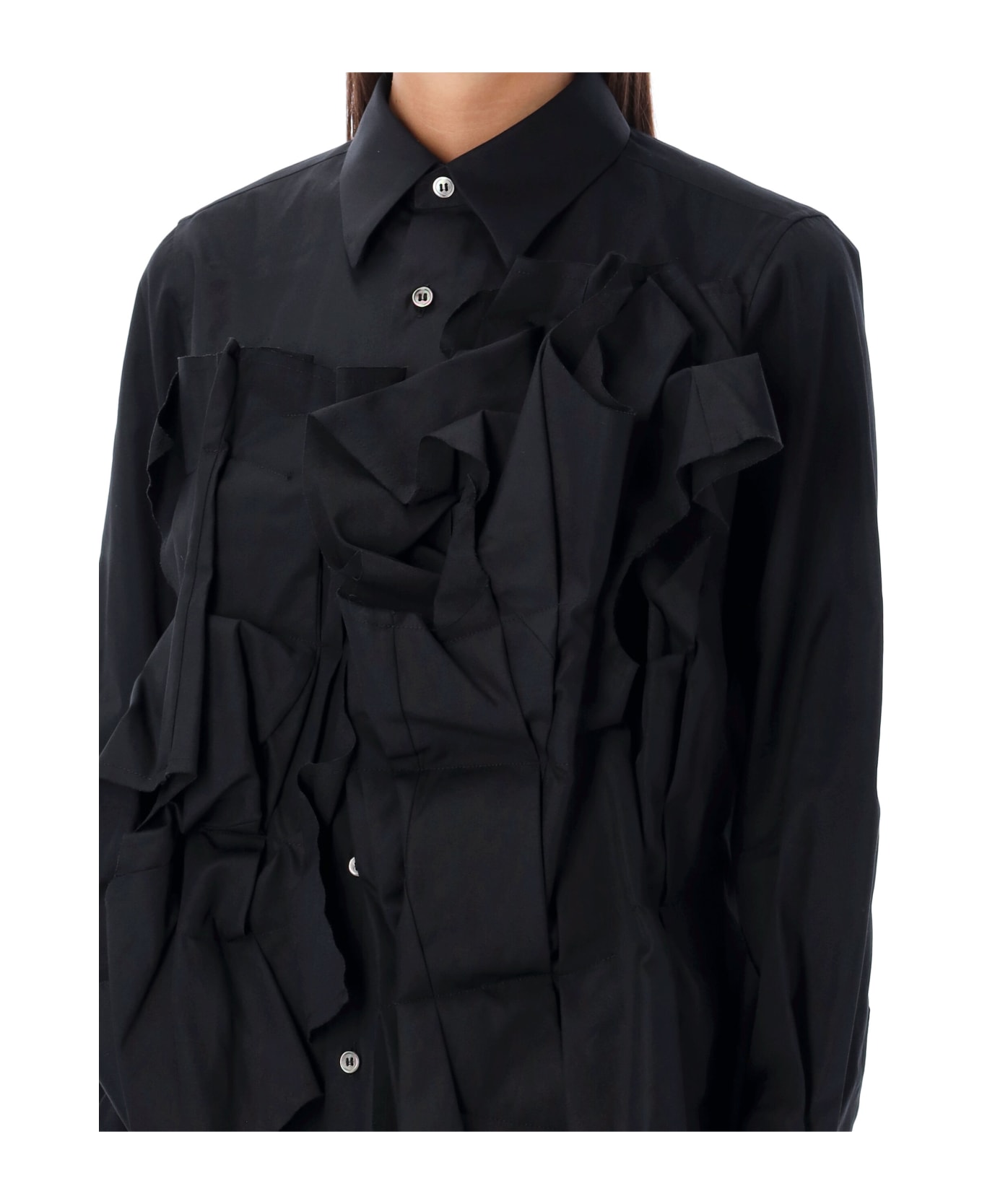 Comme des Garçons Shirt Ruched Dress - BLACK コート
