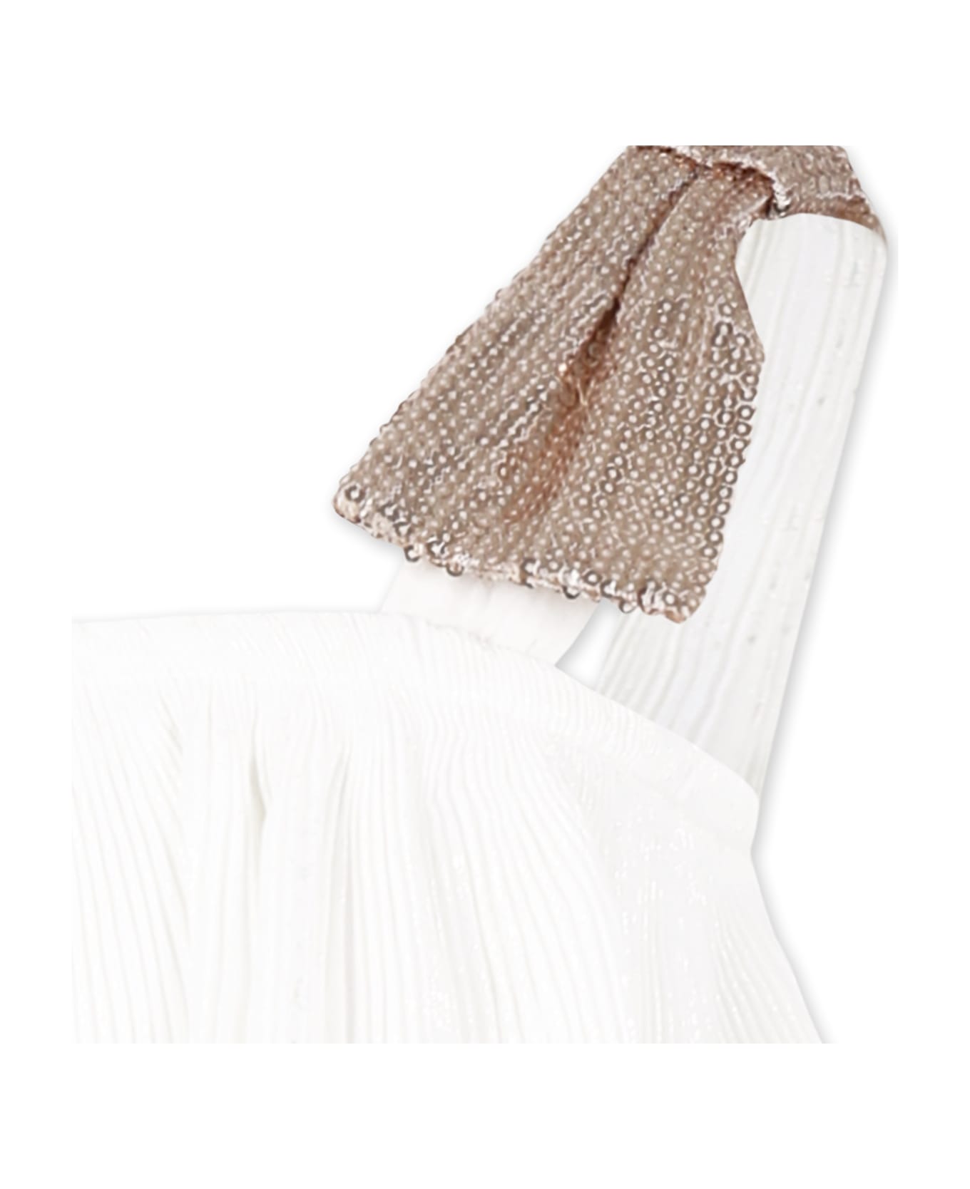 Billieblush White Dress For Girl With Bows - White