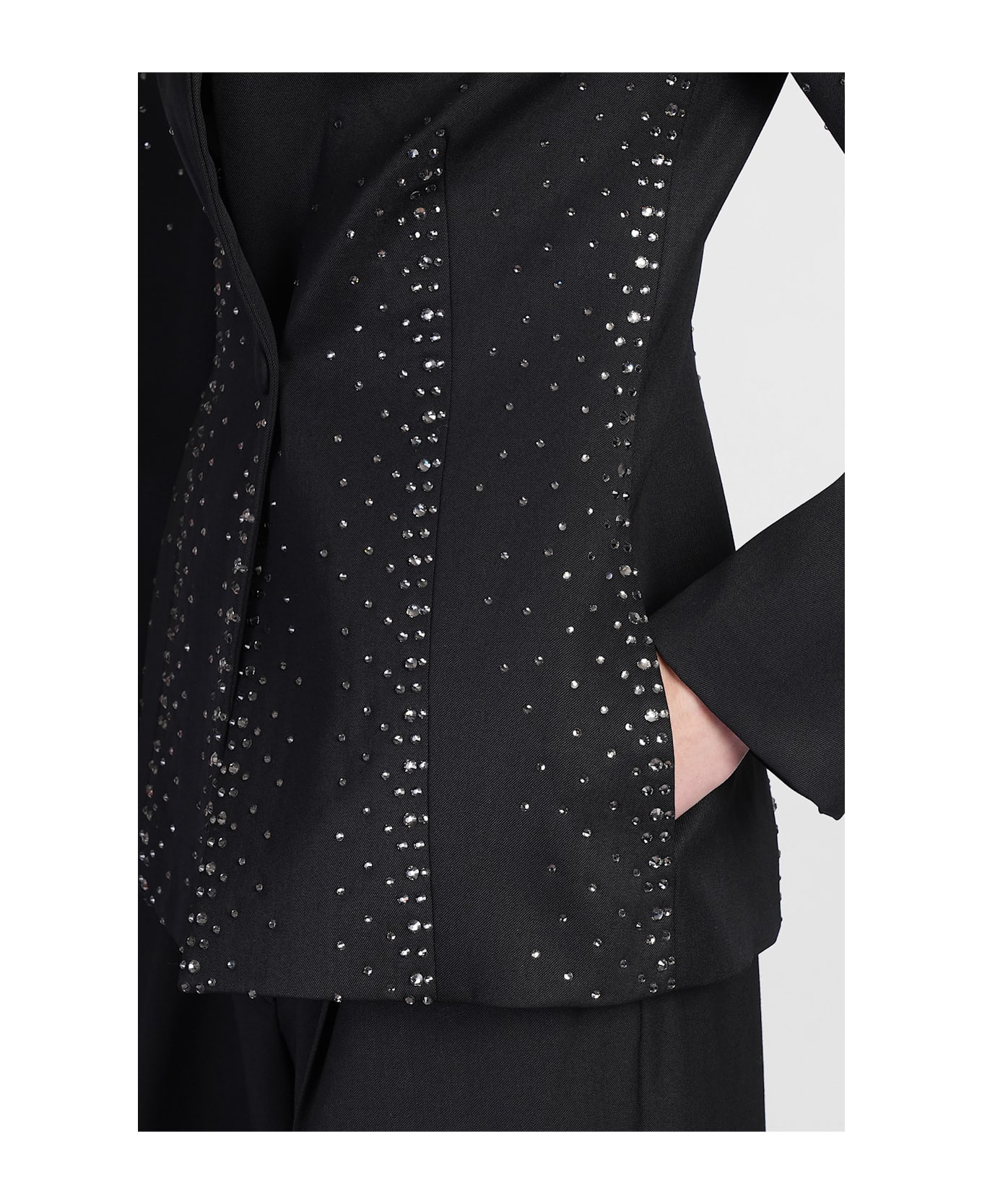 The Attico Blazer In Black Wool - black