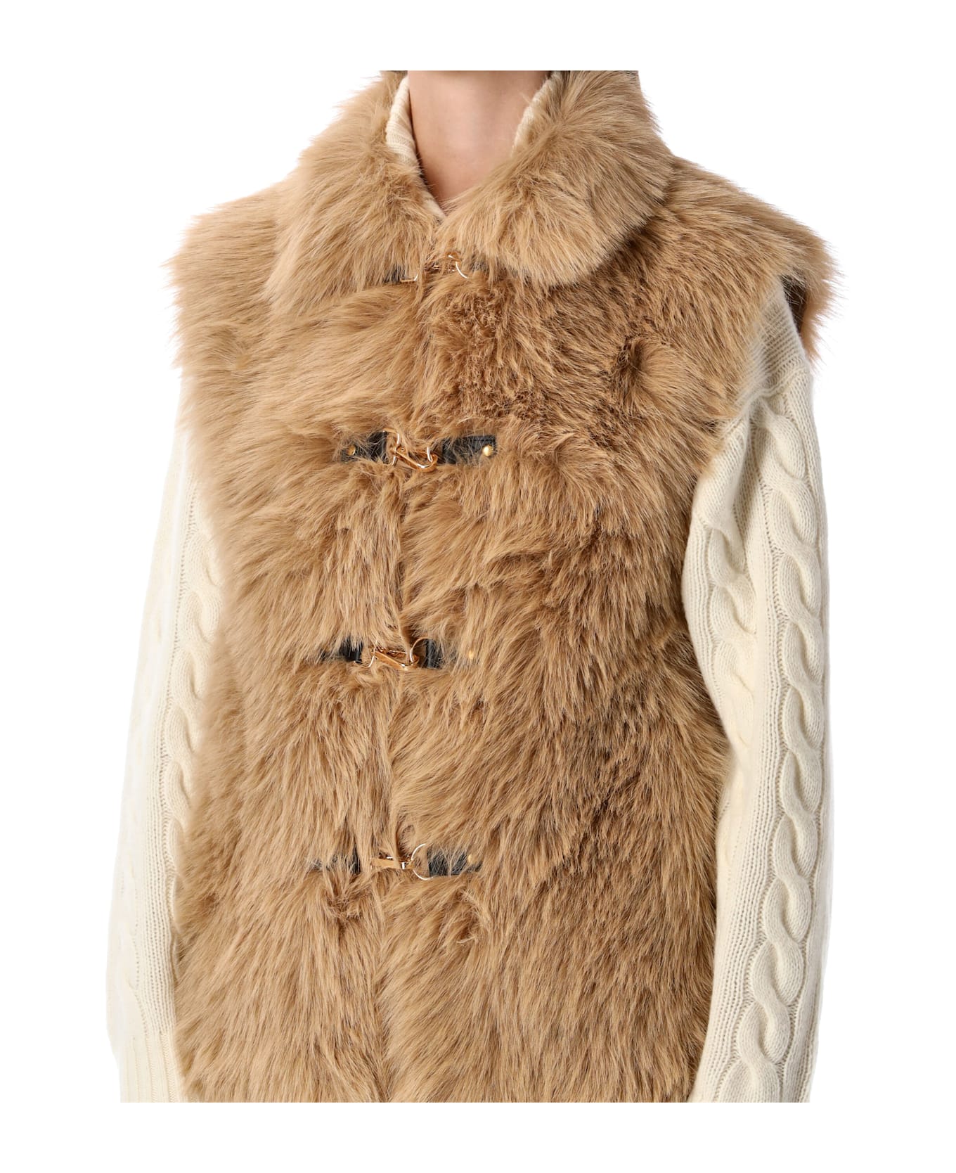 urbancode Reversible Faux Fur Gilet - CARAMEL