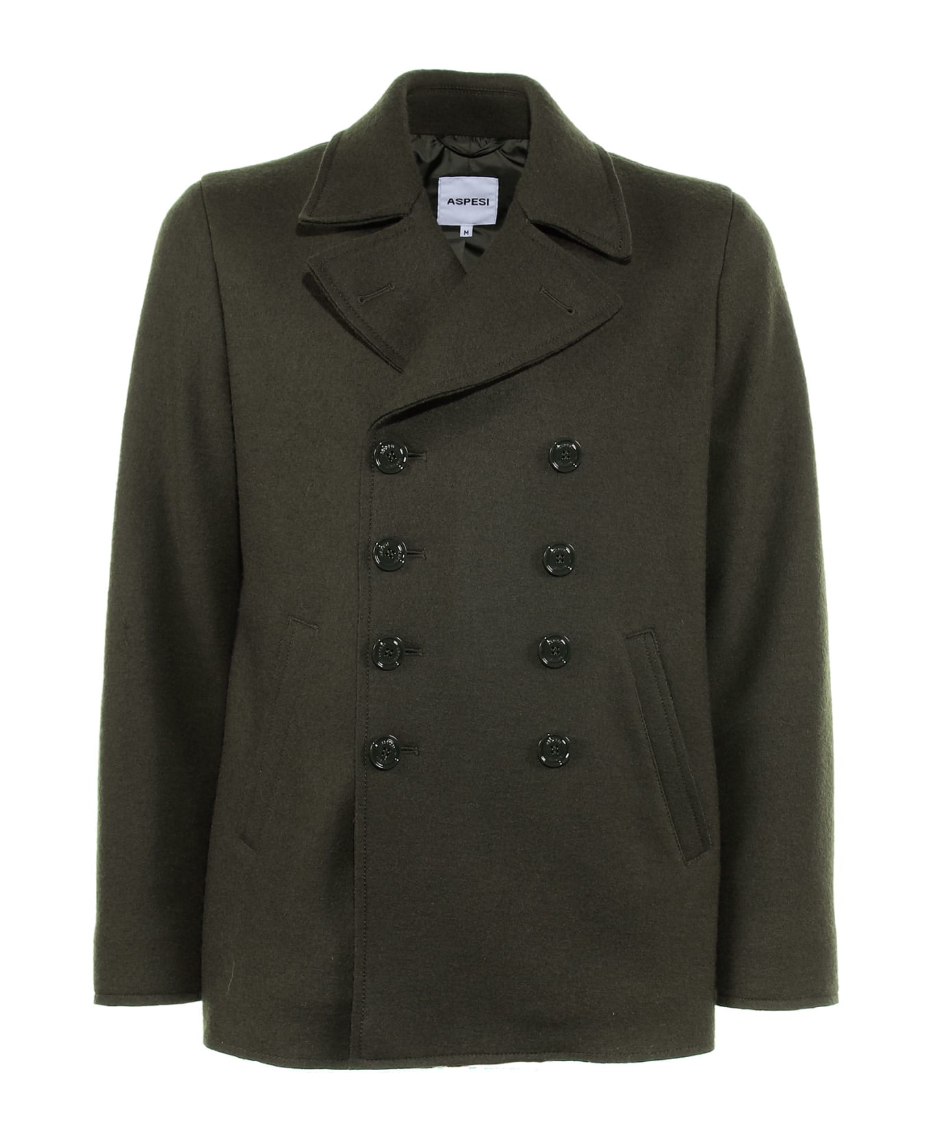 Aspesi Double-breasted Coat With Buttons - DARK GREEN