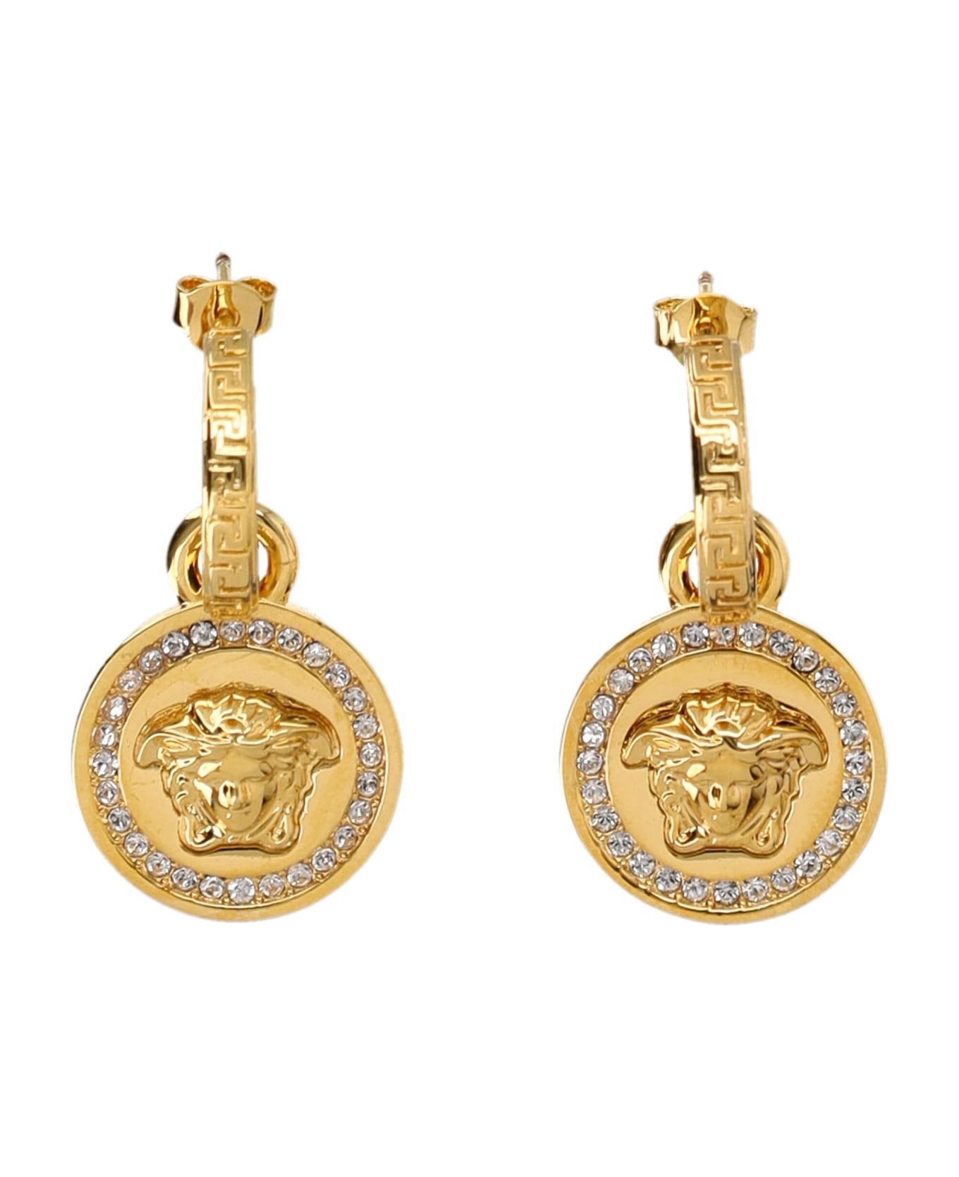 Versace Crystal La Medusa Greca Earrings