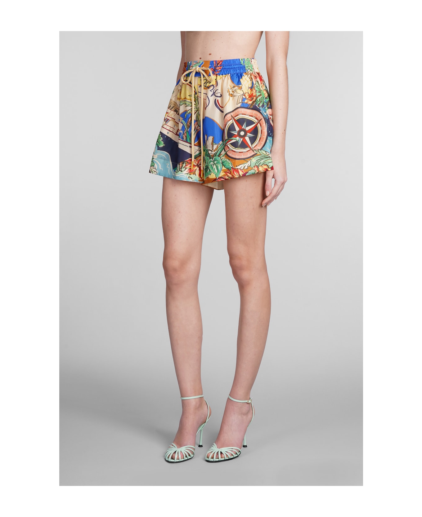 Zimmermann Shorts In Multicolor Silk - Nautical Map