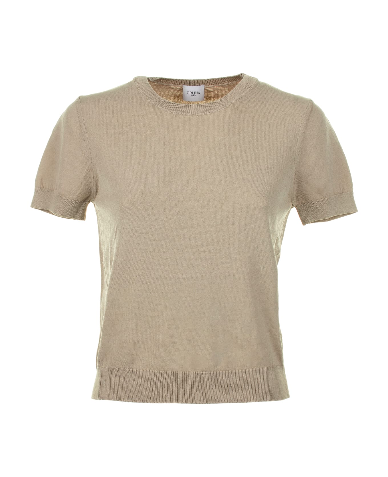 Cruna T-shirt In Beige Cotton Thread - TORTORA Tシャツ