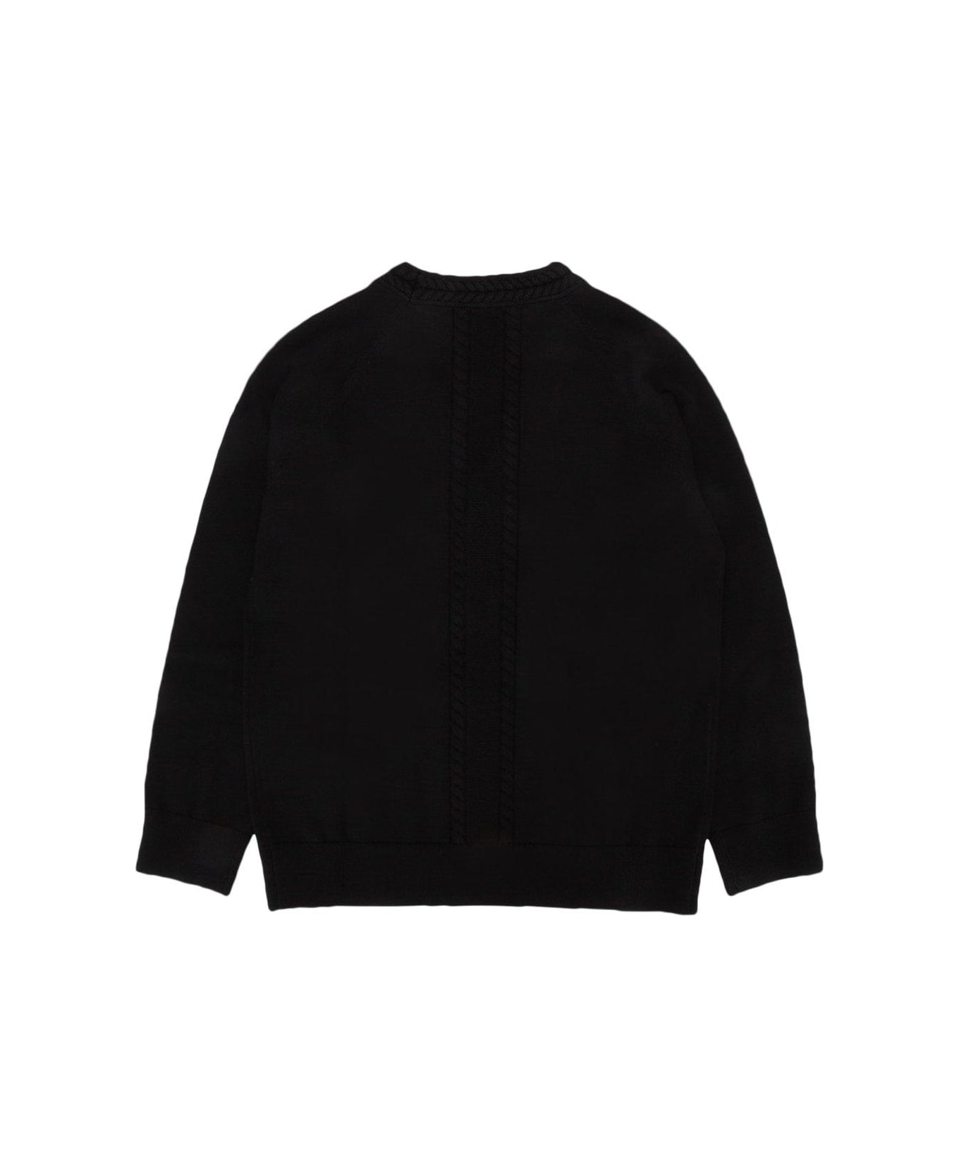 Burberry Ekd Patch Knitted Cardigan - BLACK/BROWN カーディガン